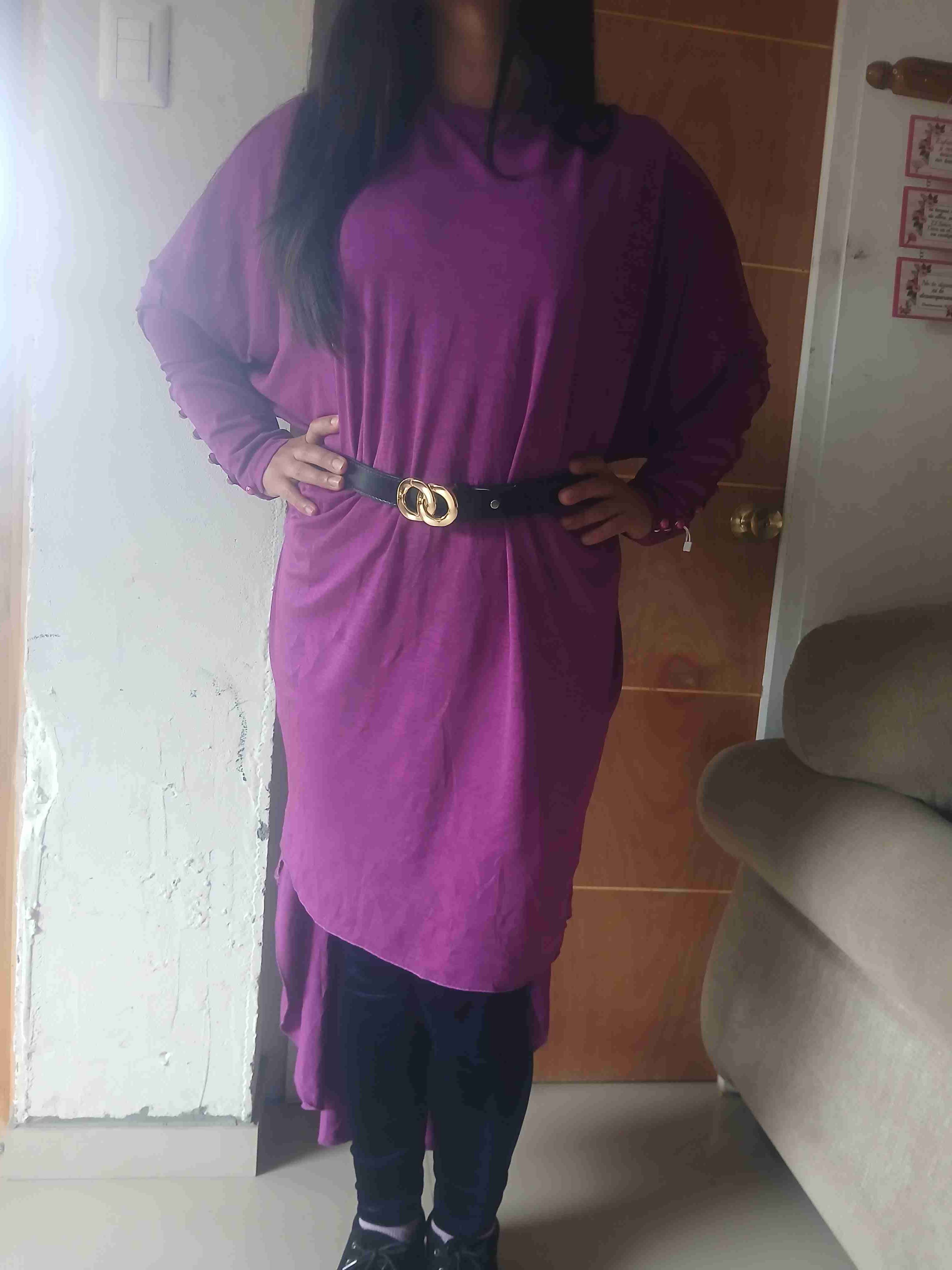 Vestido largo morado casual - miniatura 3