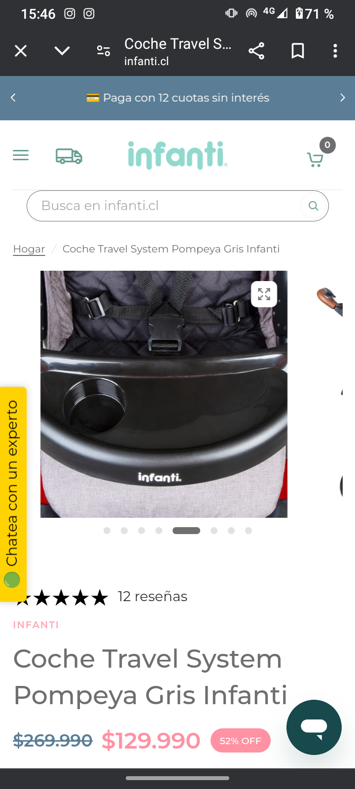 Coche Travel System Infanti Gris - miniatura 2