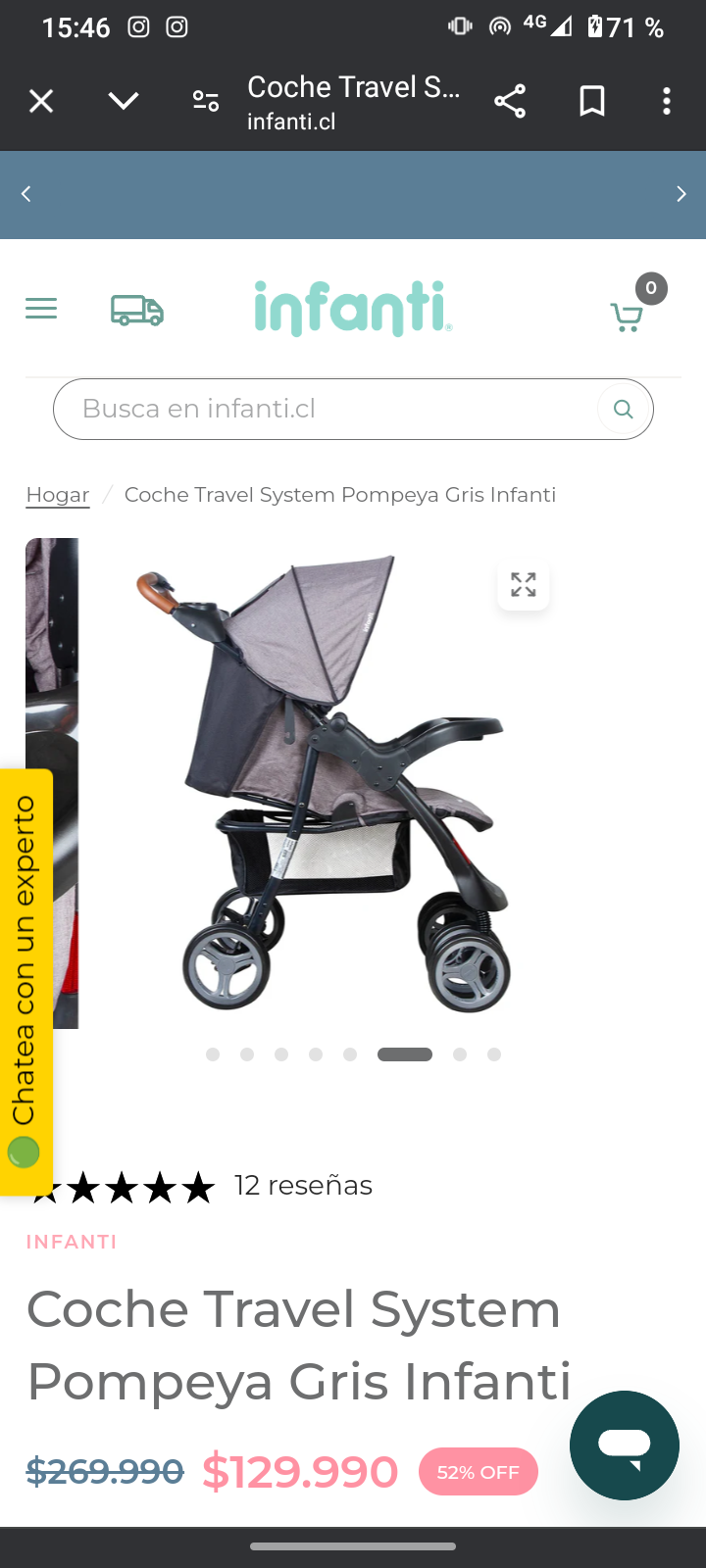 Coche Travel System Infanti Gris - miniatura 3