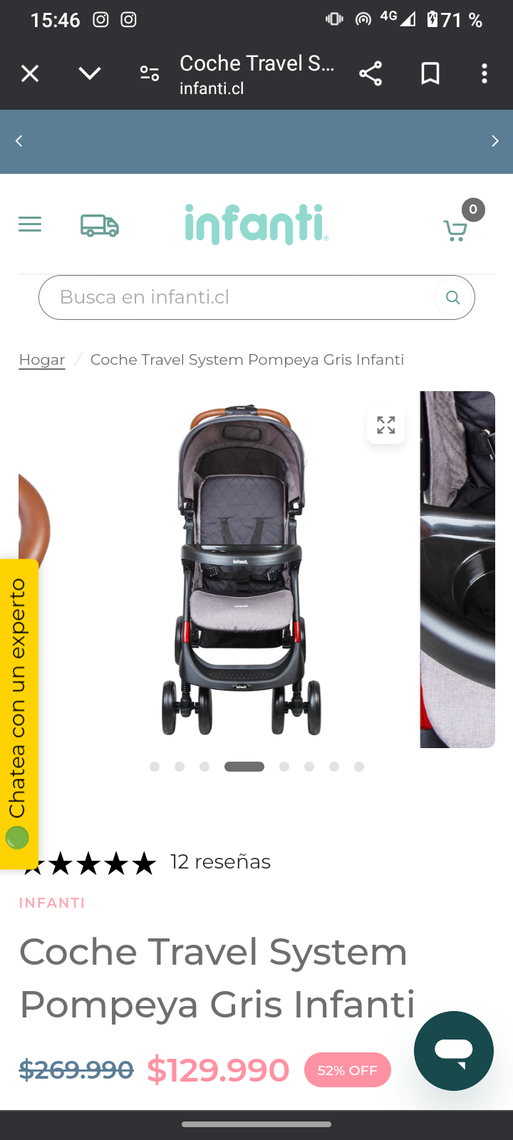 Coche Travel System Infanti Gris - miniatura 4
