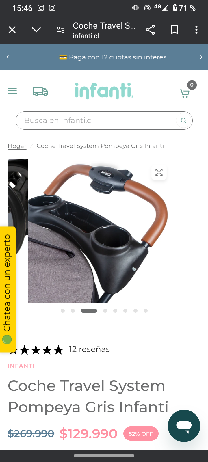 Coche Travel System Infanti Gris - miniatura 5