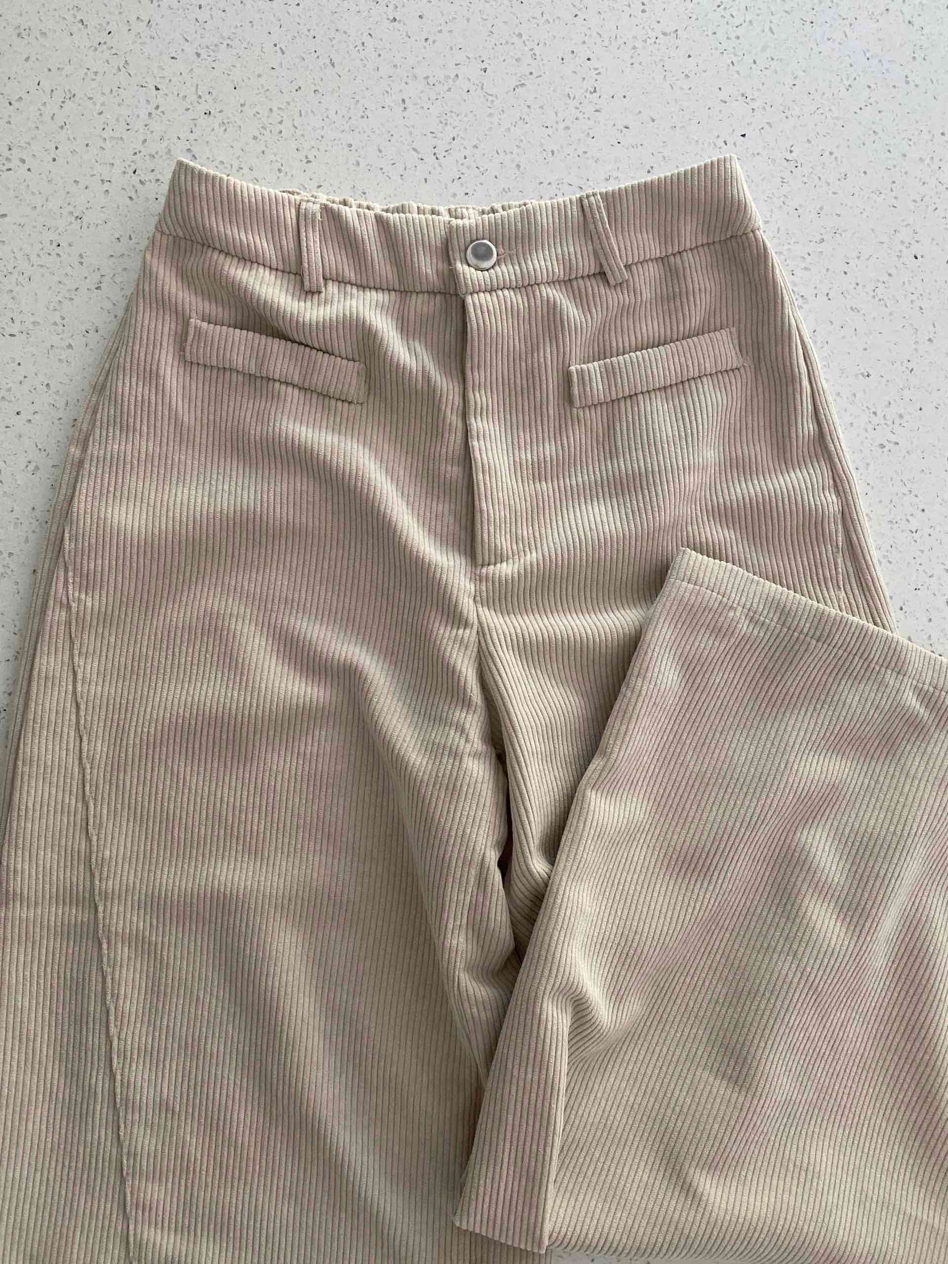 Pantalones beige cotele talla D - miniatura 3