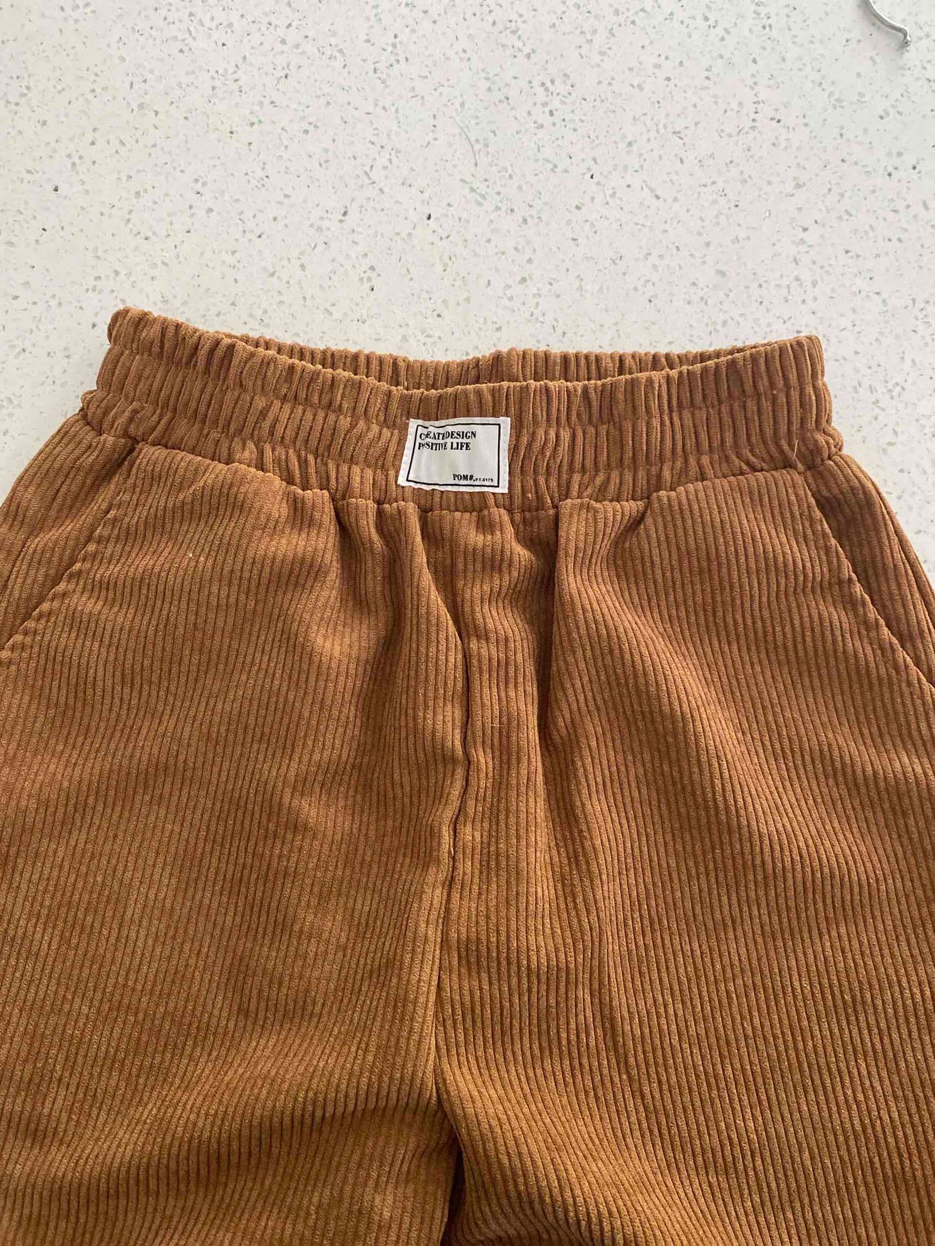 Pantalones café de cotele - miniatura 2