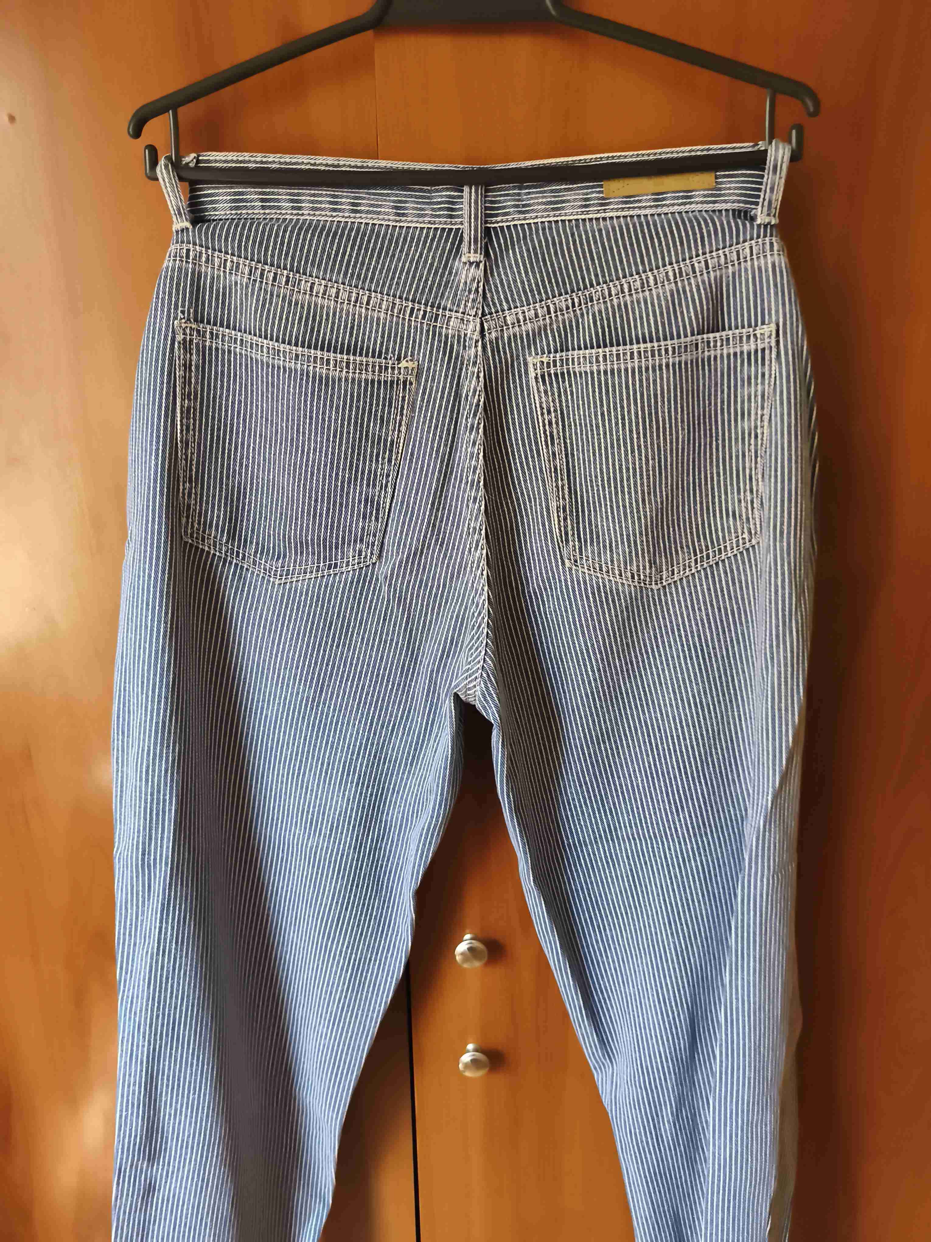 Jeans a rayas azul y blanco marca Index - miniatura 3