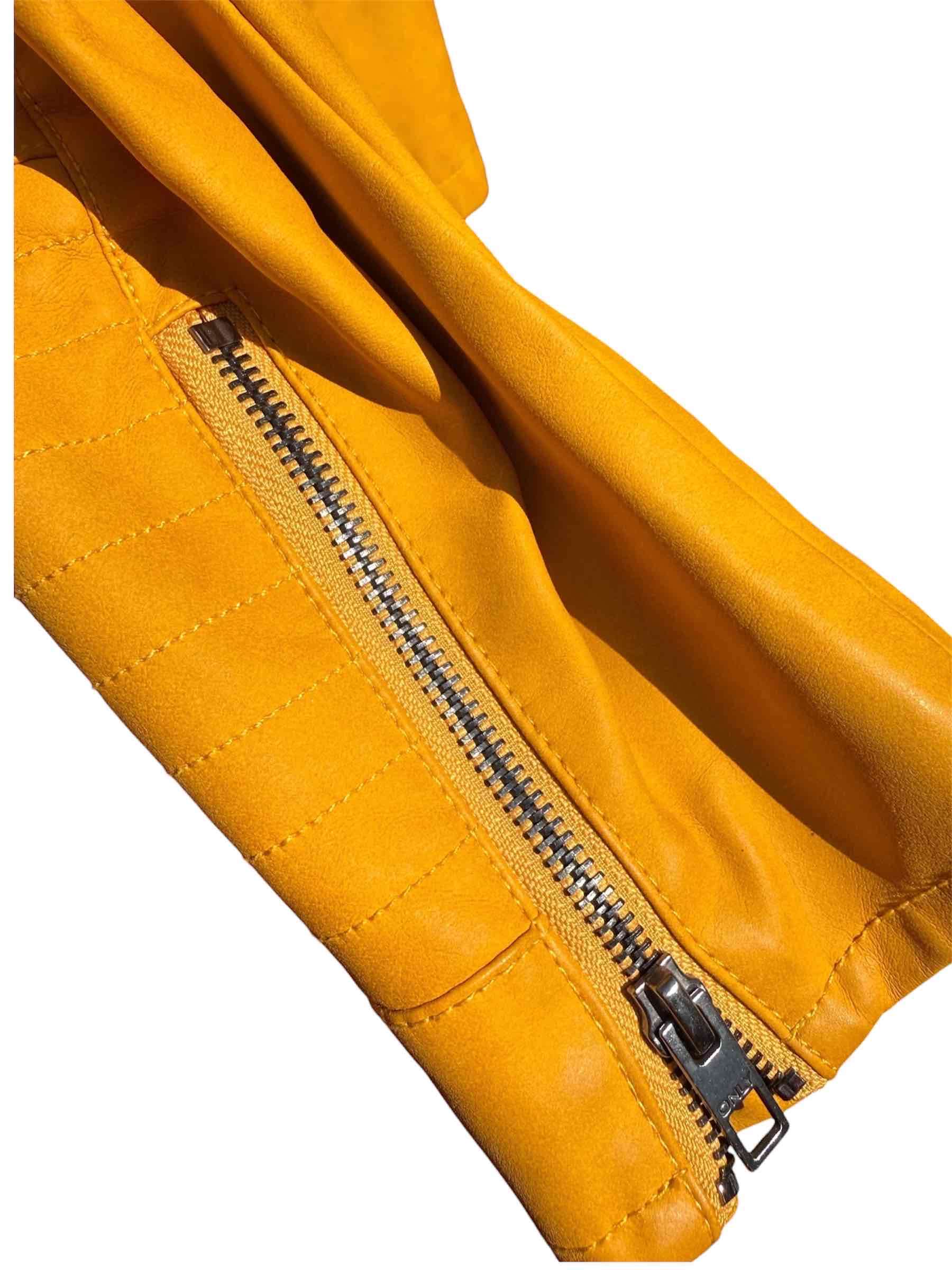 Chaqueta biker amarilla Only - miniatura 5