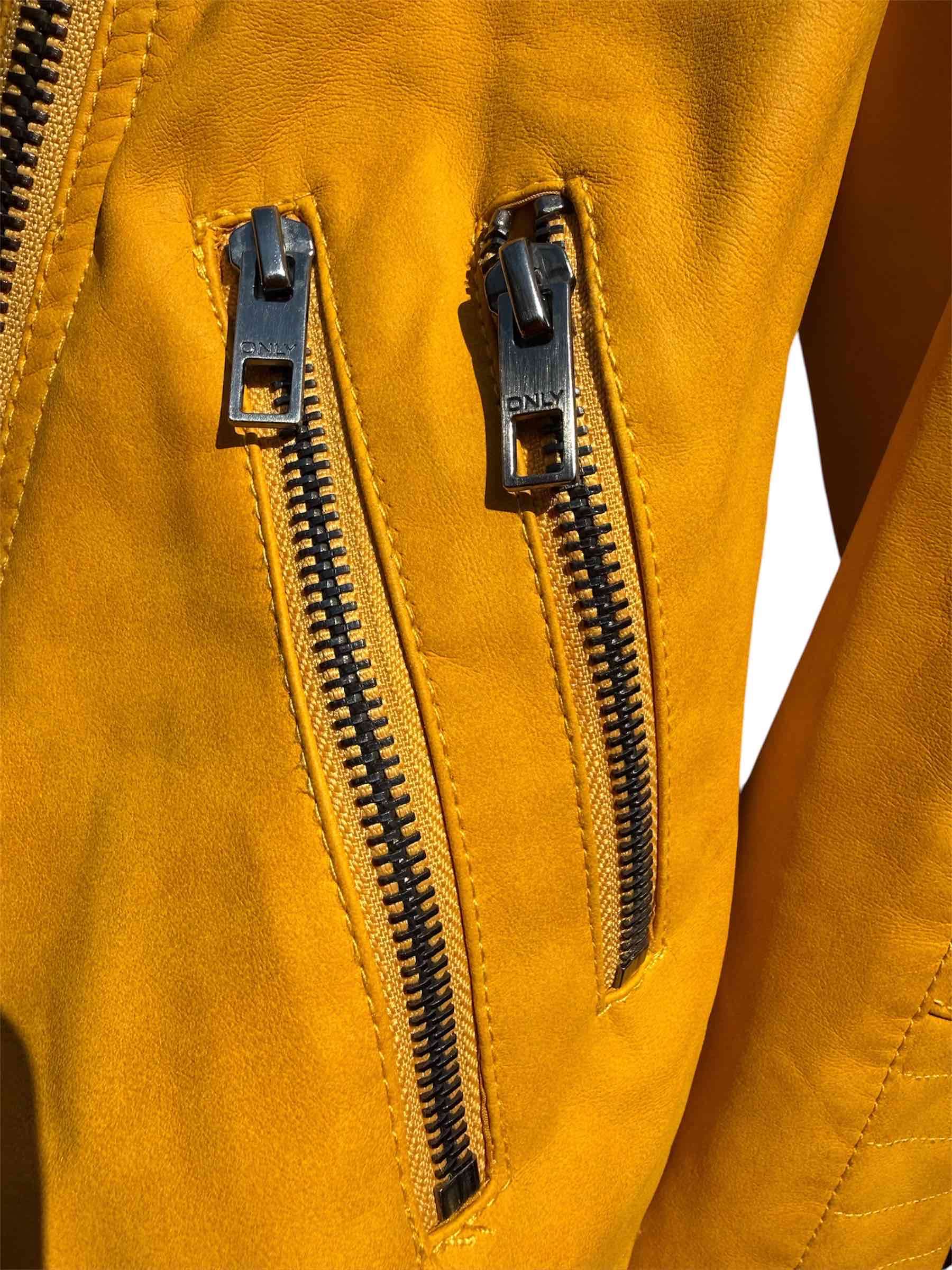 Chaqueta biker amarilla Only - miniatura 6