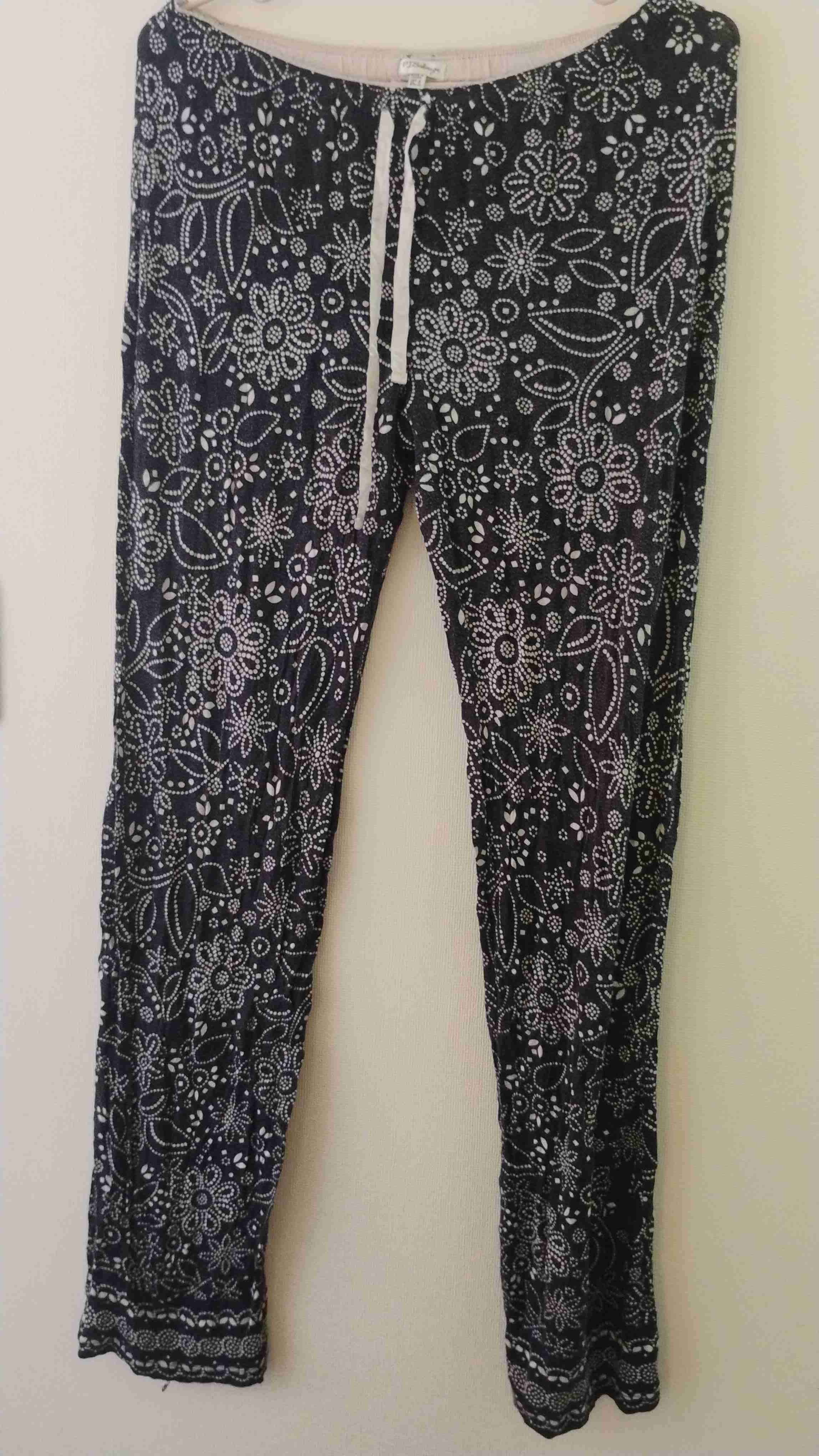 Pantalones estampado floral negro - miniatura 2