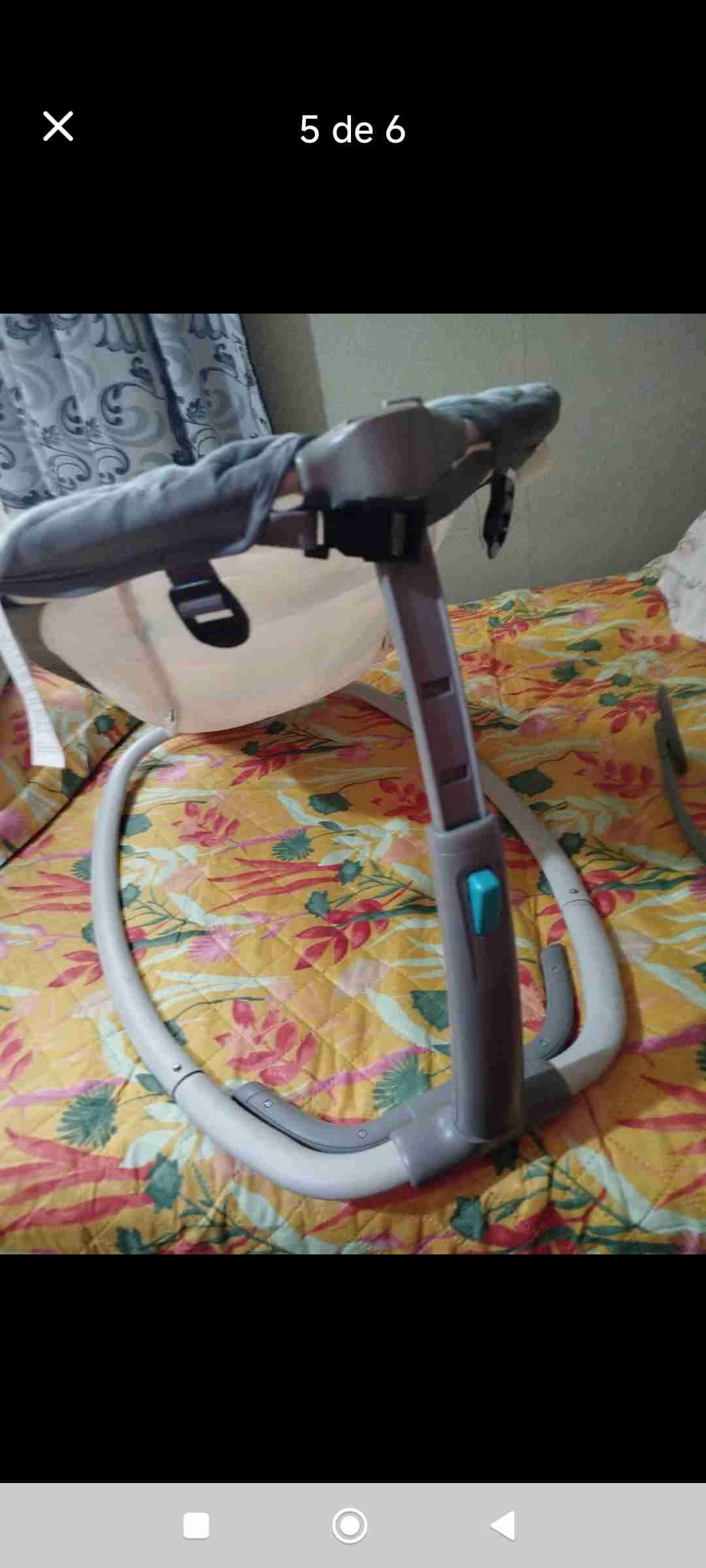 Silla mecedora de bebé gris - miniatura 2