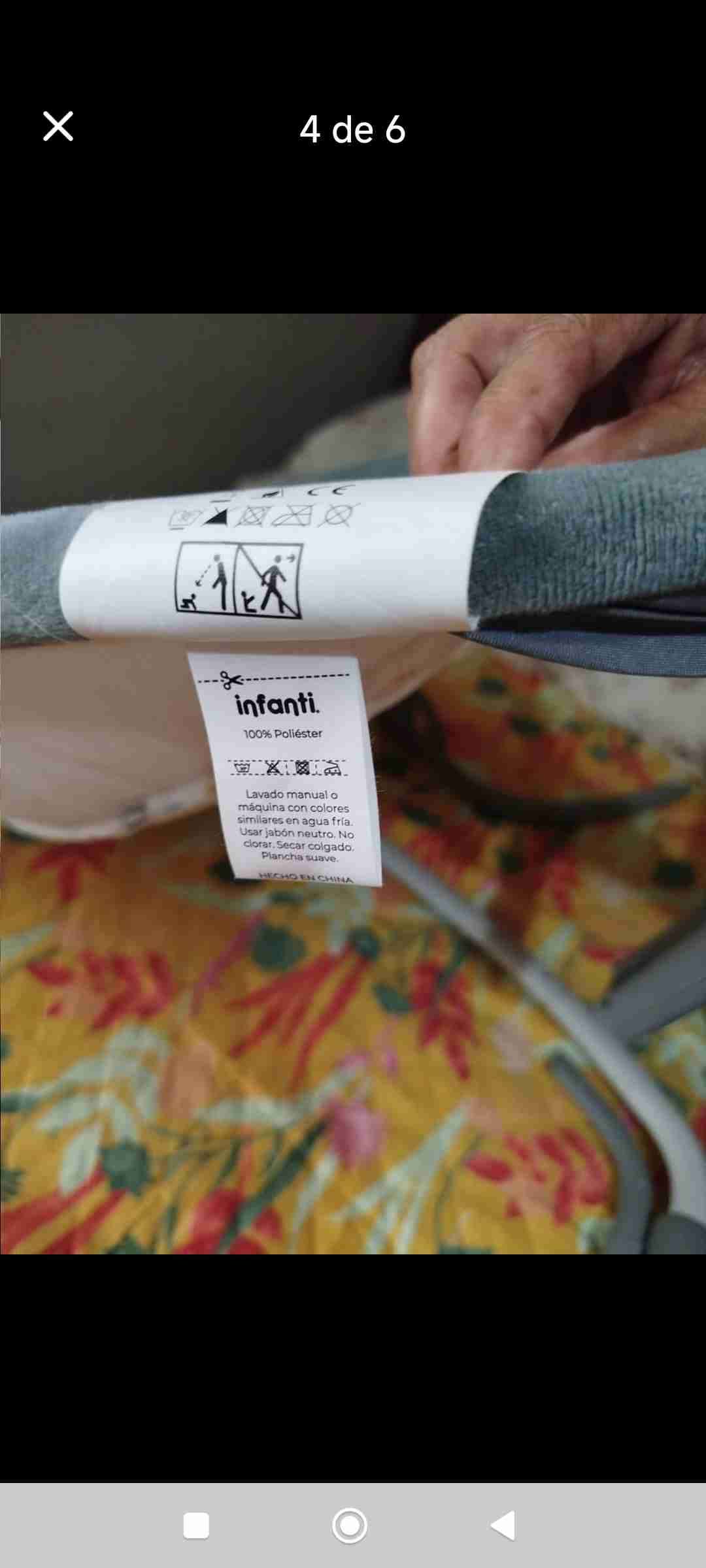 Silla mecedora de bebé gris - miniatura 3