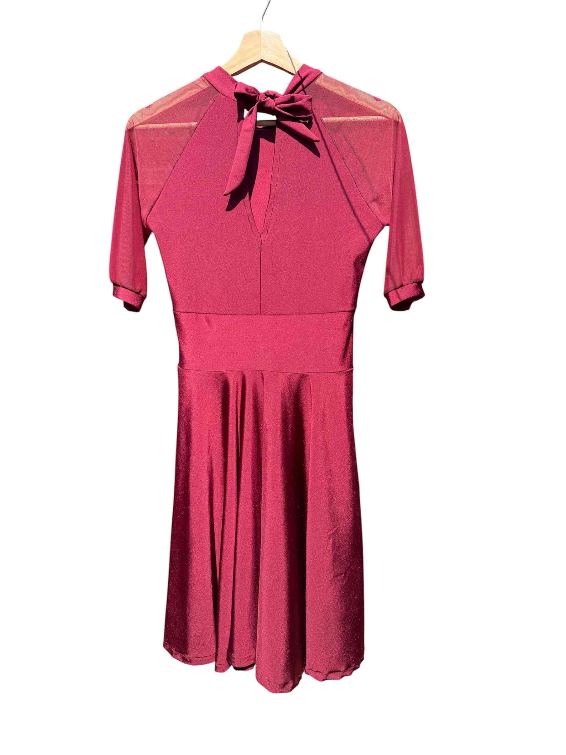 Vestido burdeo elegante lactancia - miniatura 2