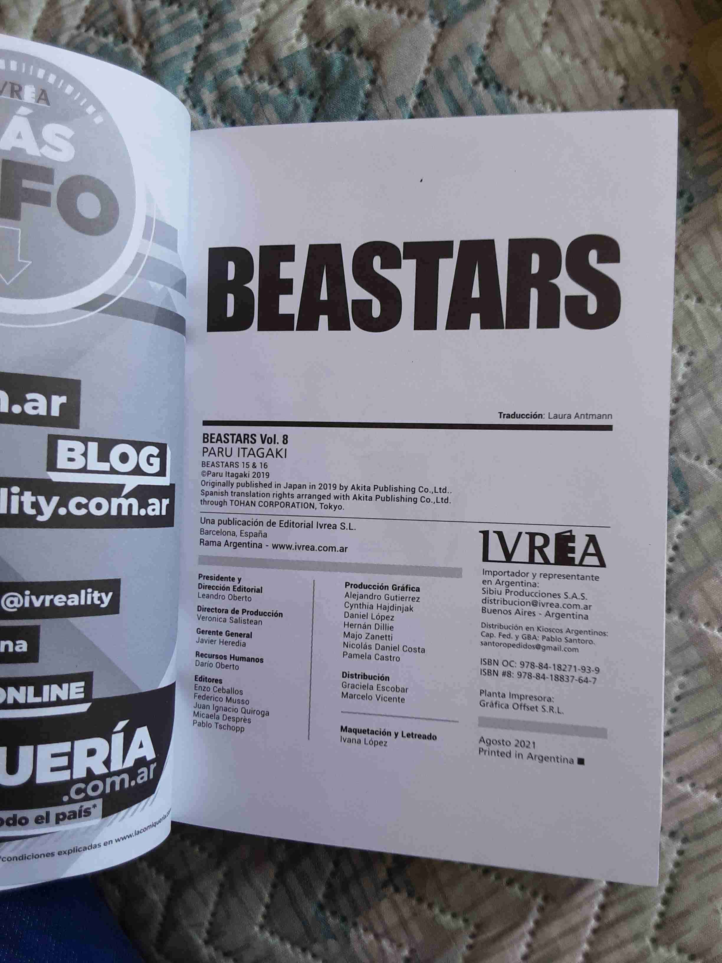 Manga Beastars Vol. 8 - miniatura 4