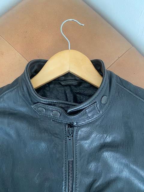 Chaqueta Cuero Bomber Hombre Etiqueta Negra - miniatura 2
