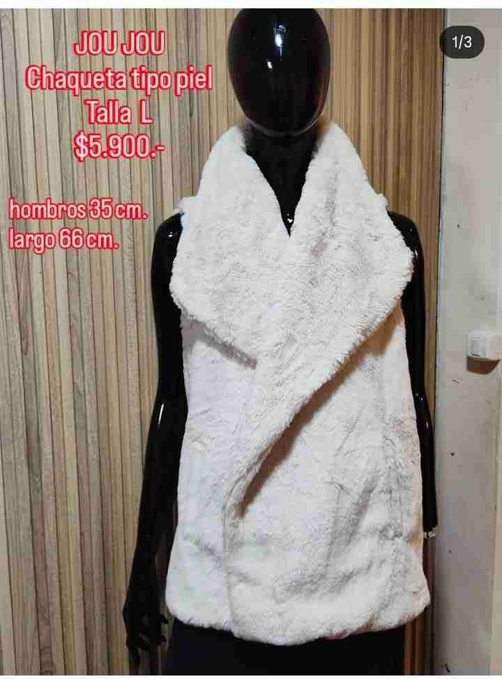 Chaqueta tipo piel beige - 1