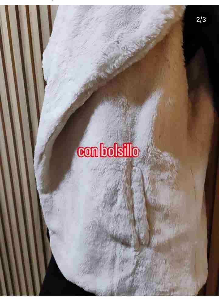 Chaqueta tipo piel beige - 2