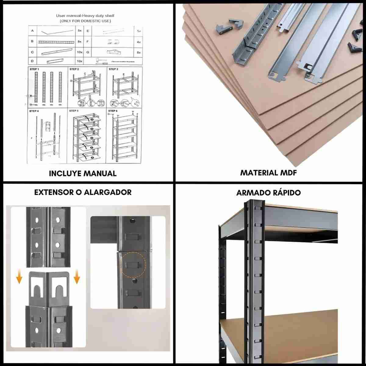 Estantería Rack Metálica 5 repisas180*90*40CM - miniatura 7