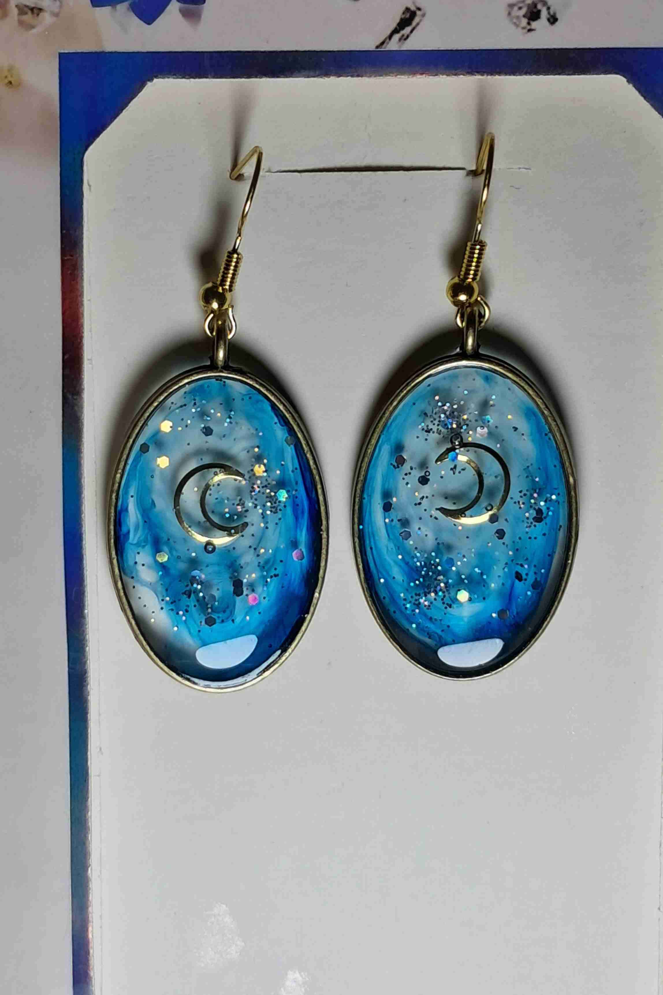 Aros colgantes azul lunares - 2