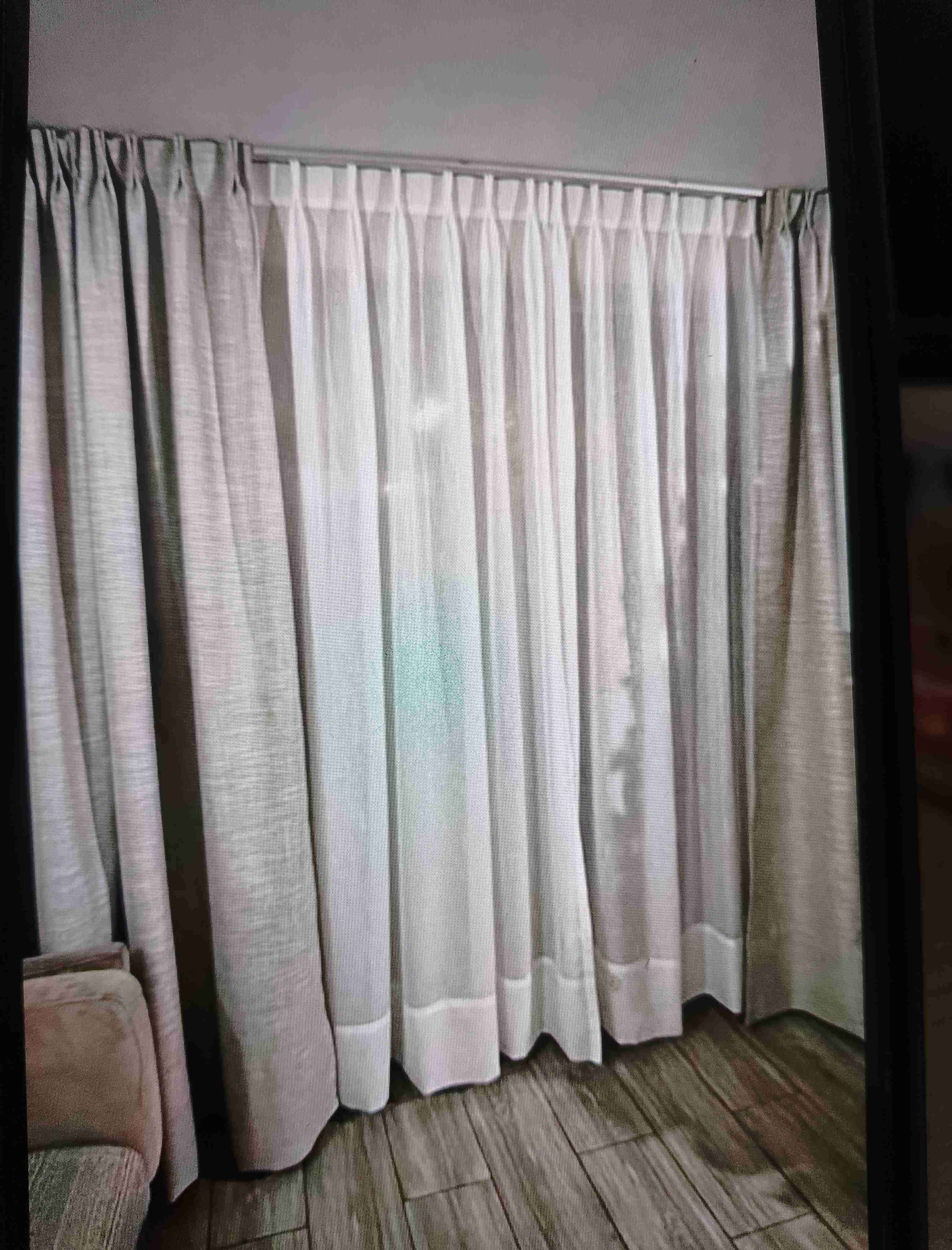 Cortinas color crema en tela grueFalda larga beige - miniatura 2