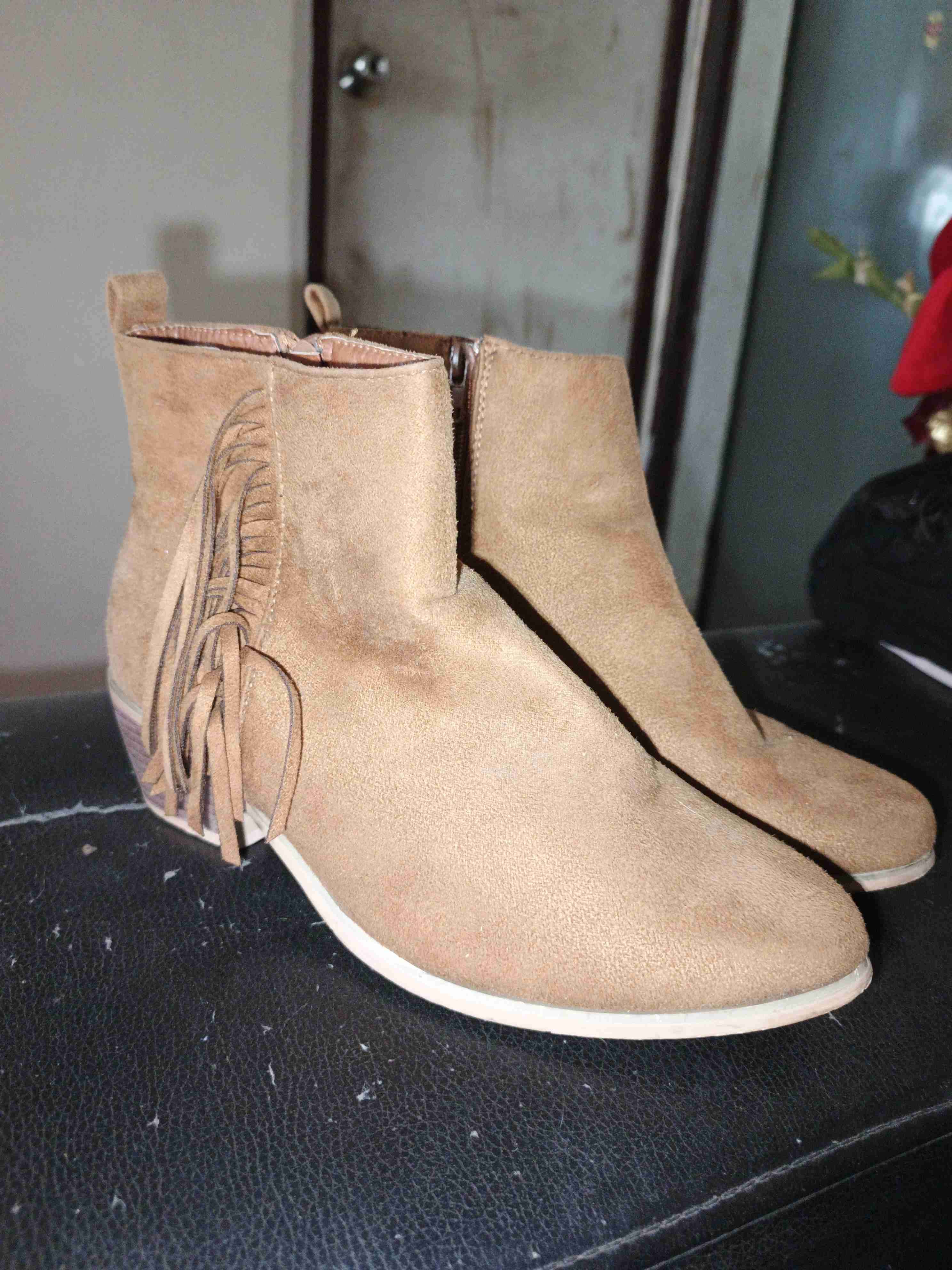 Botines de gamuza con flecos - 1