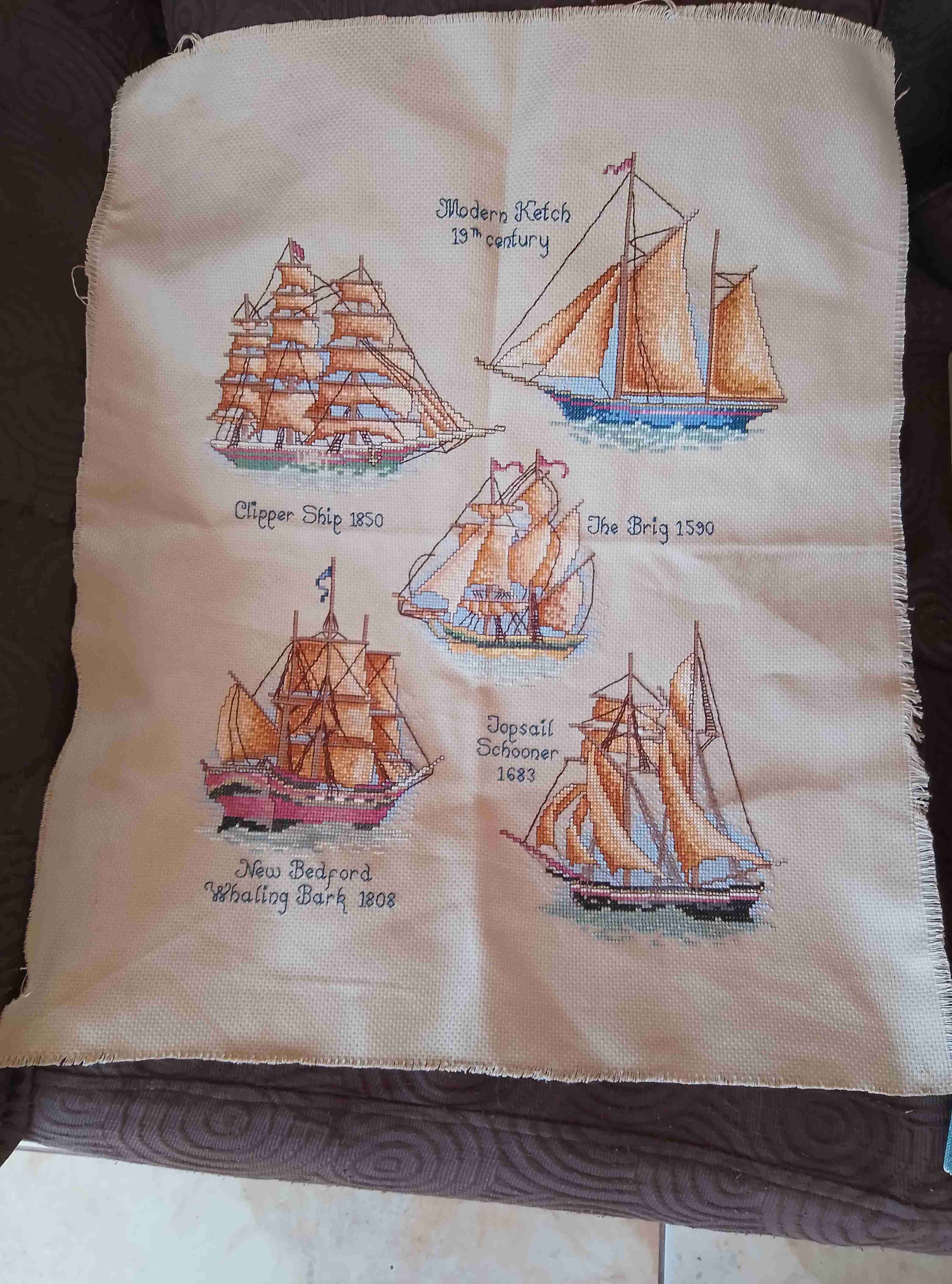 Bordado de barcos antiguos