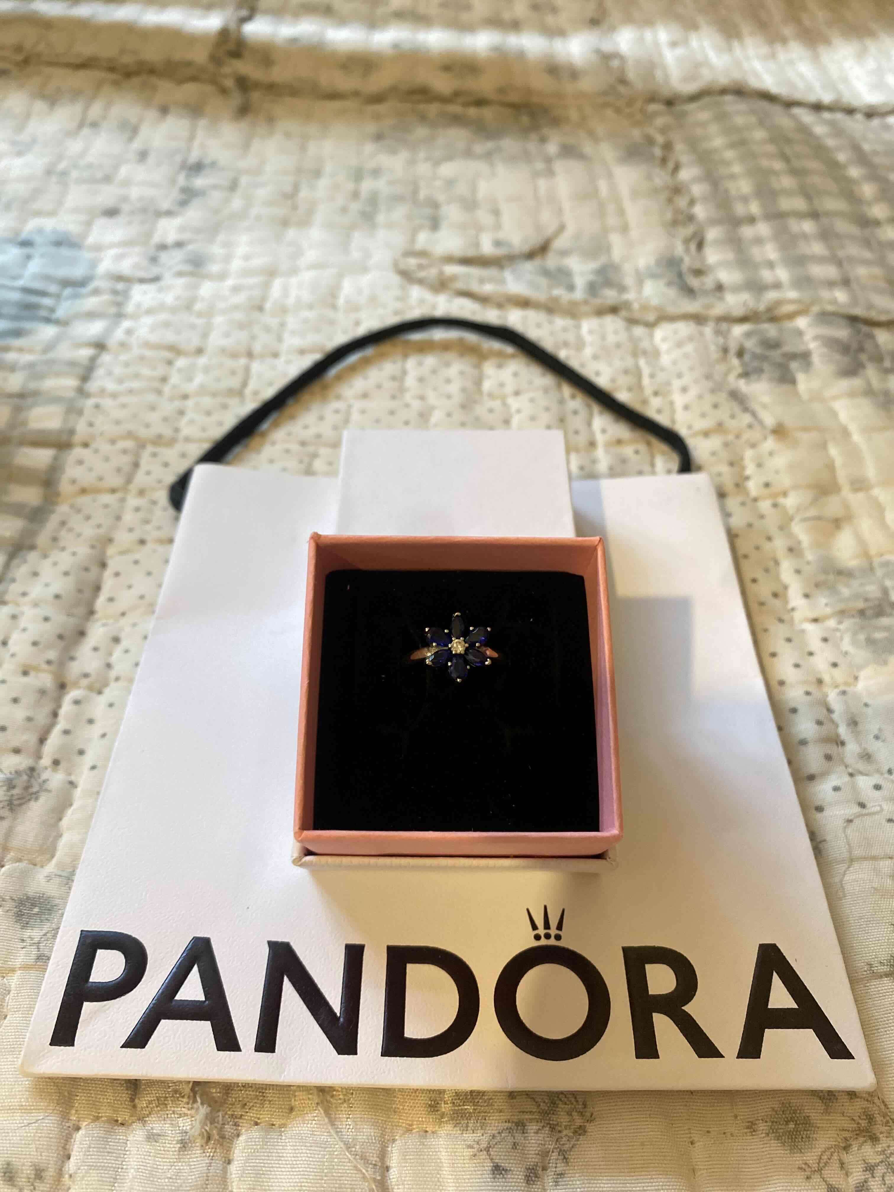 Anillo Pandora flor azul - miniatura 3