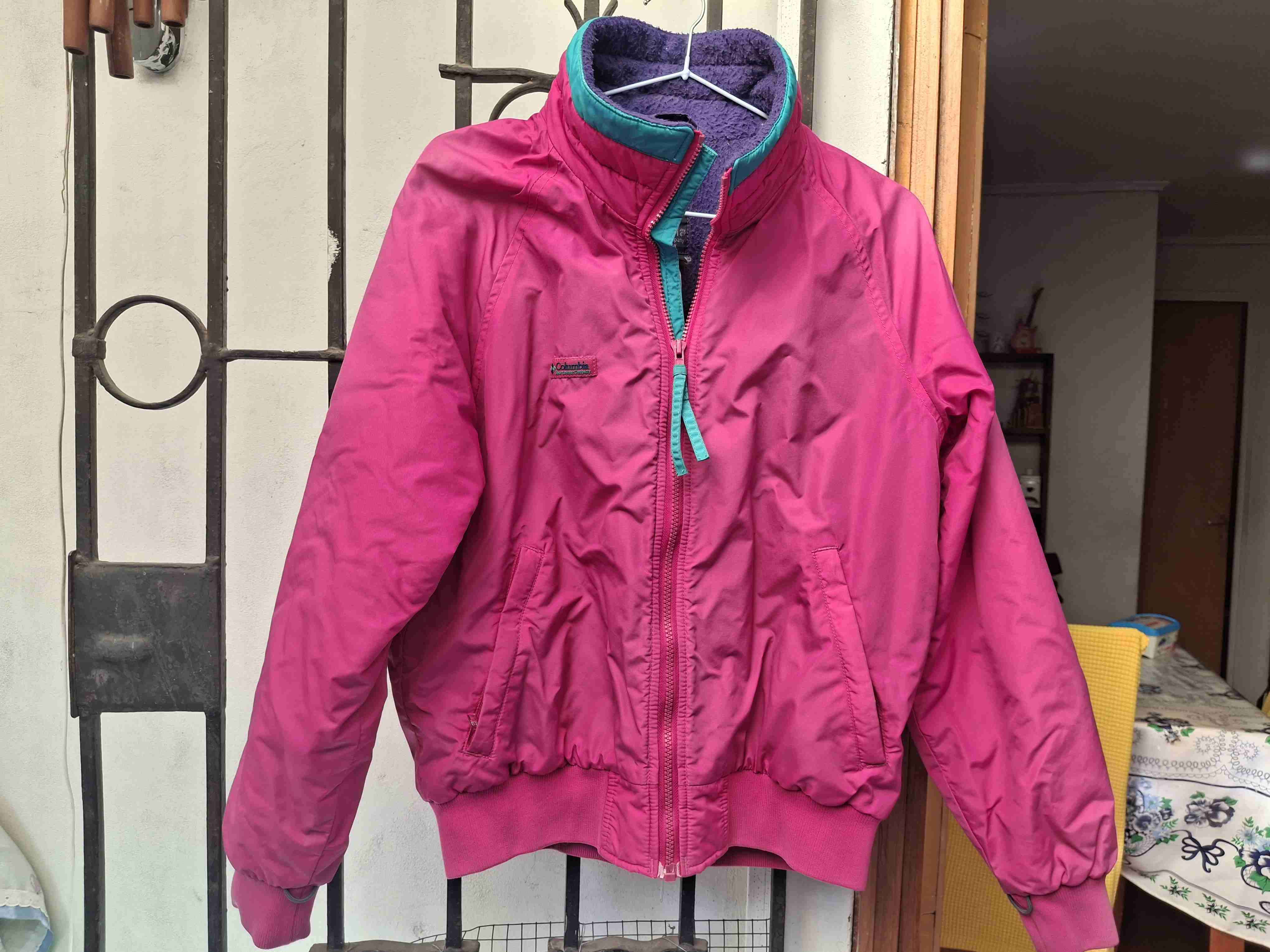 Chaqueta impermeable fucsia - miniatura 1