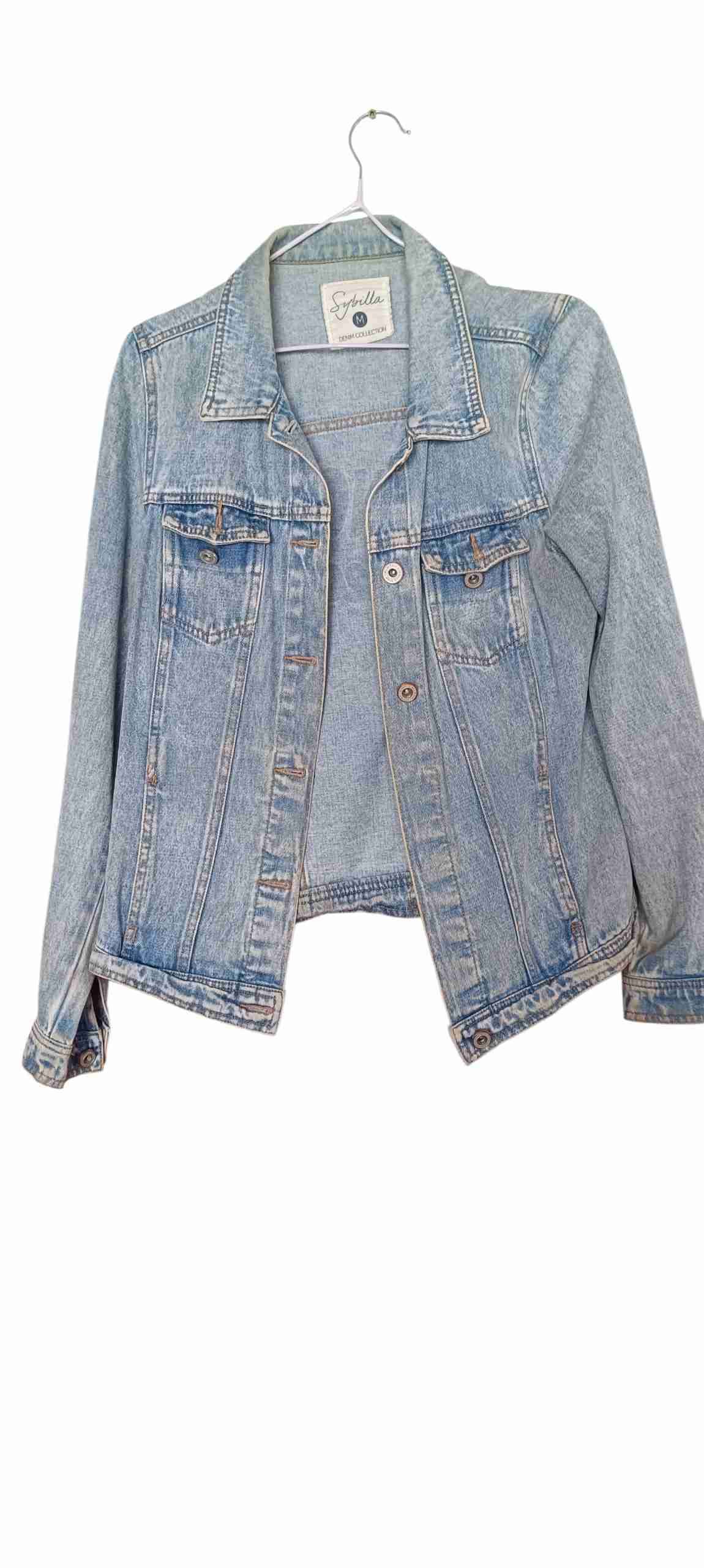 Chaqueta mezclilla azul claro - miniatura 1