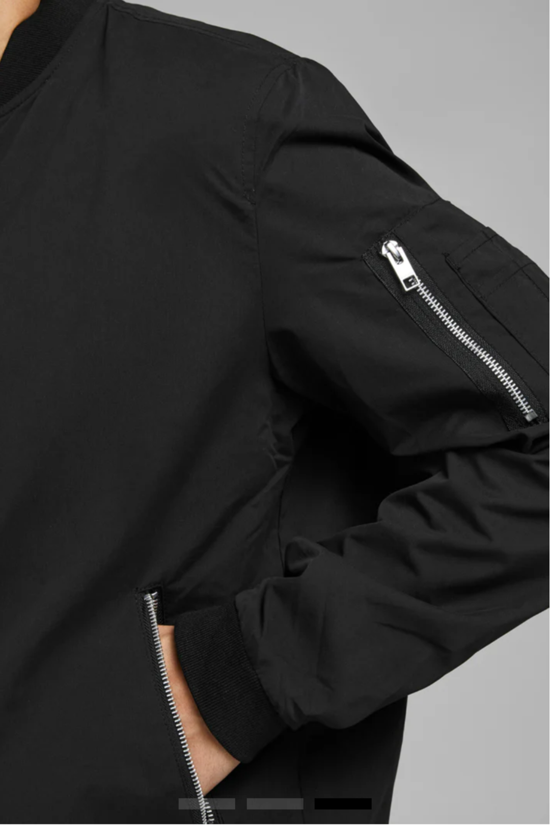 Chaqueta bomber negra hombre - miniatura 2