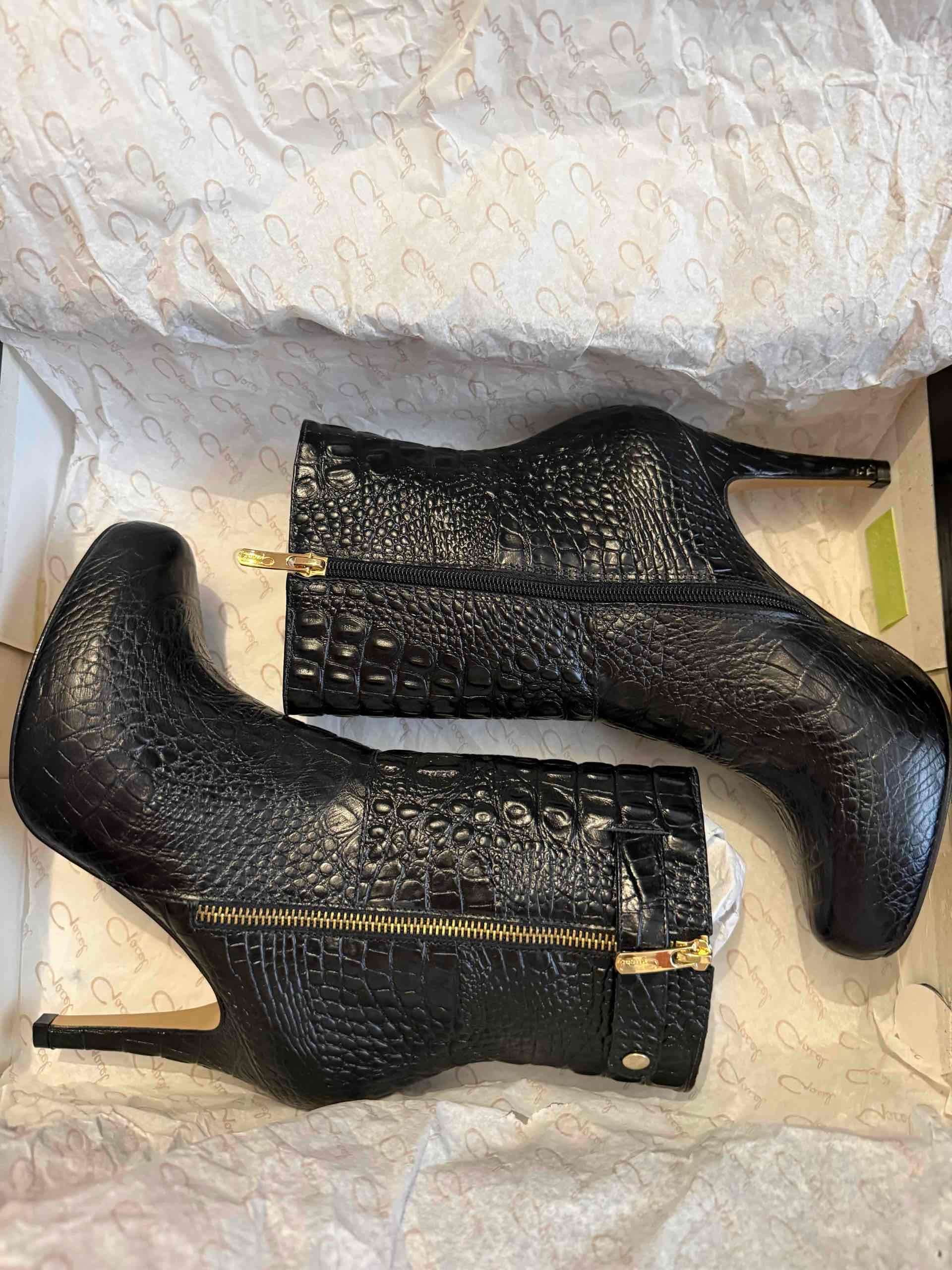 Botas de tacón negro con textura GACEL - 3