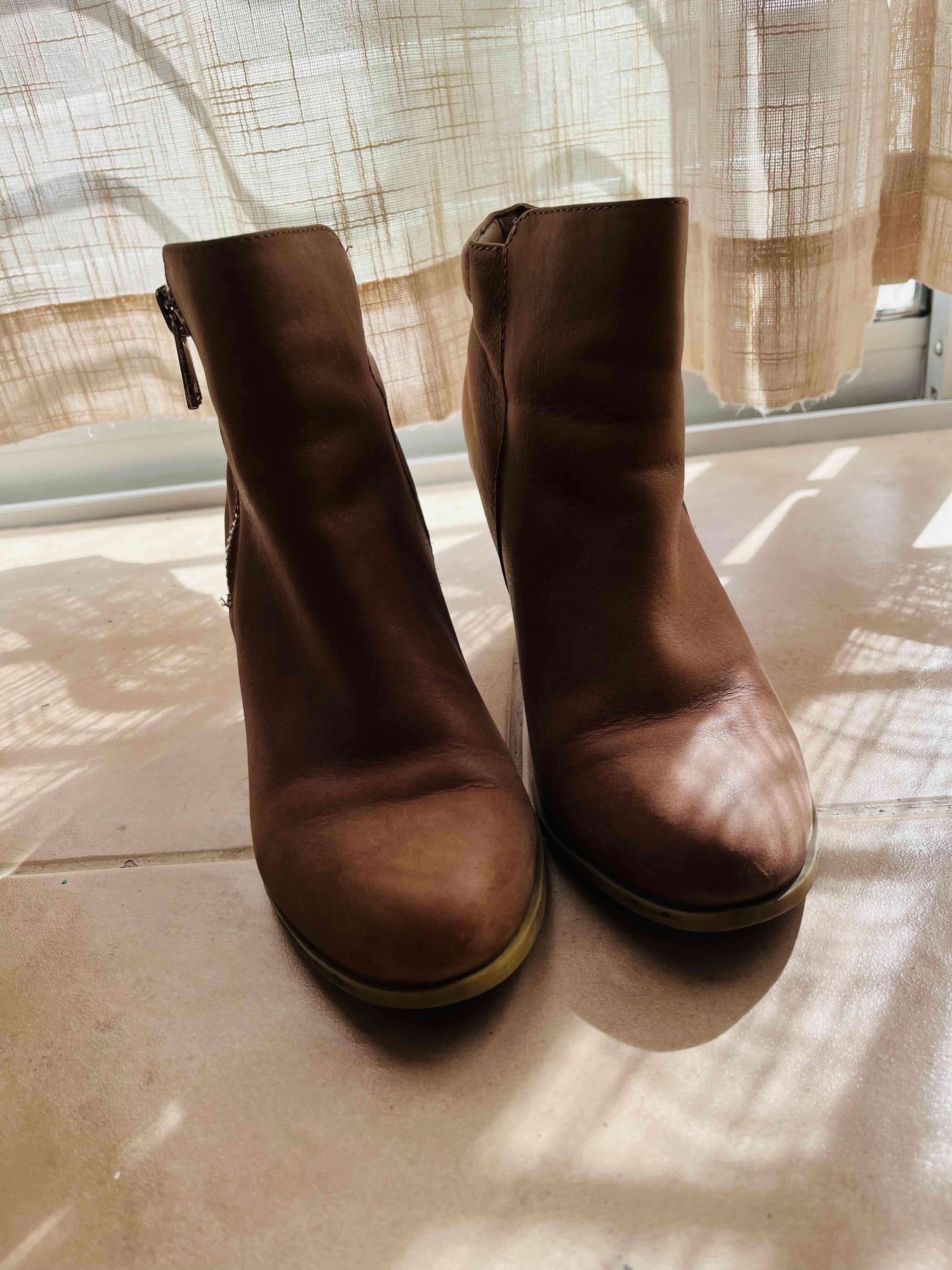 Botines de cuero marrón - miniatura 3