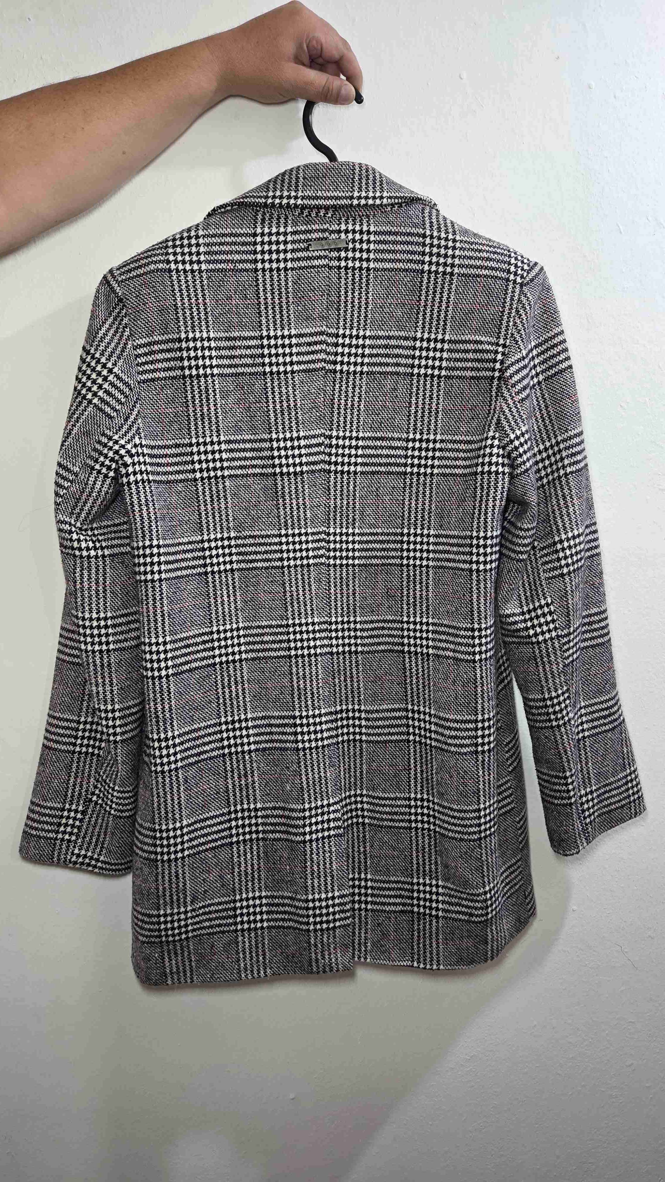 Blazer de tartán gris mujer - miniatura 2