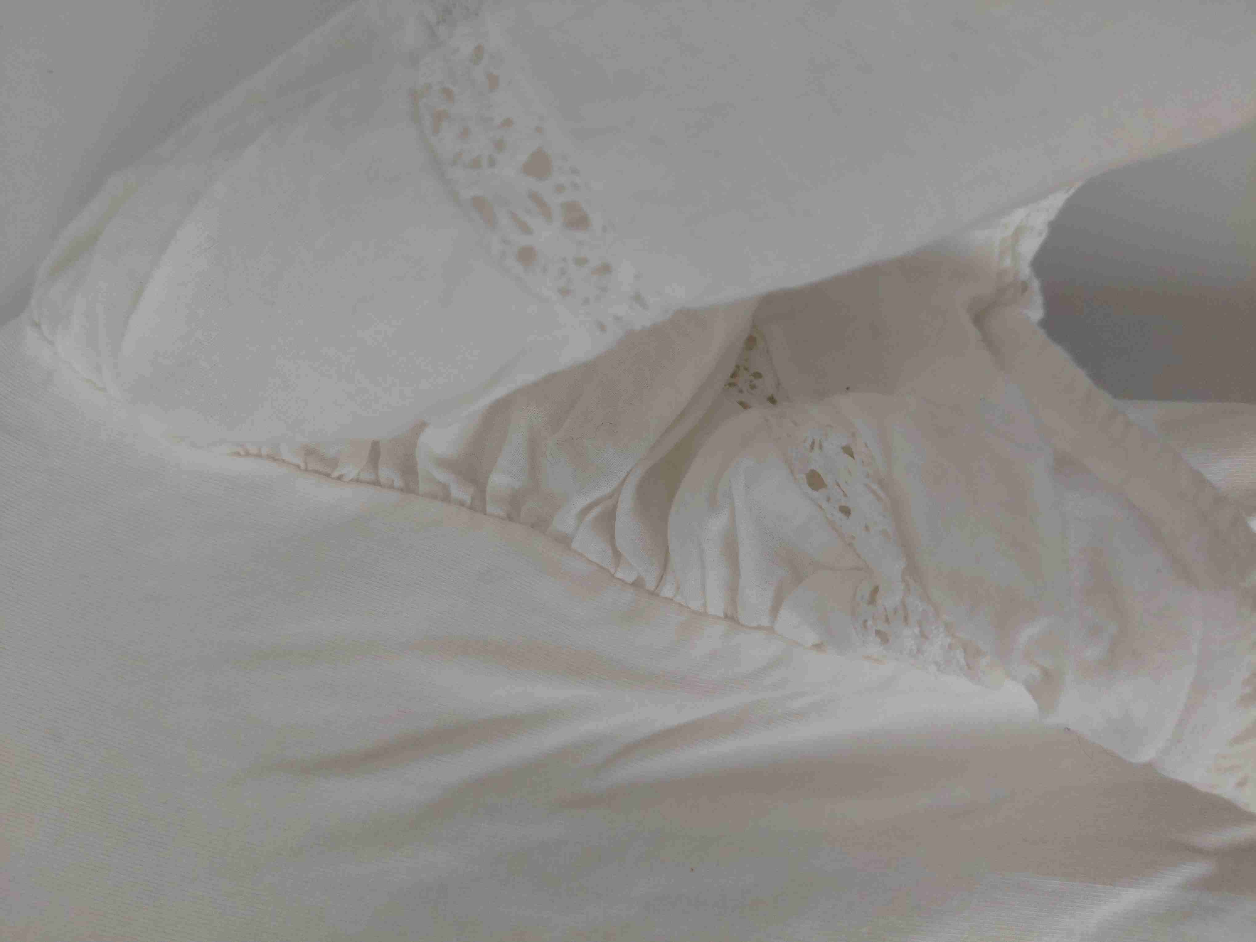 Blusa blanca con mangas anchas y encaje - miniatura 6