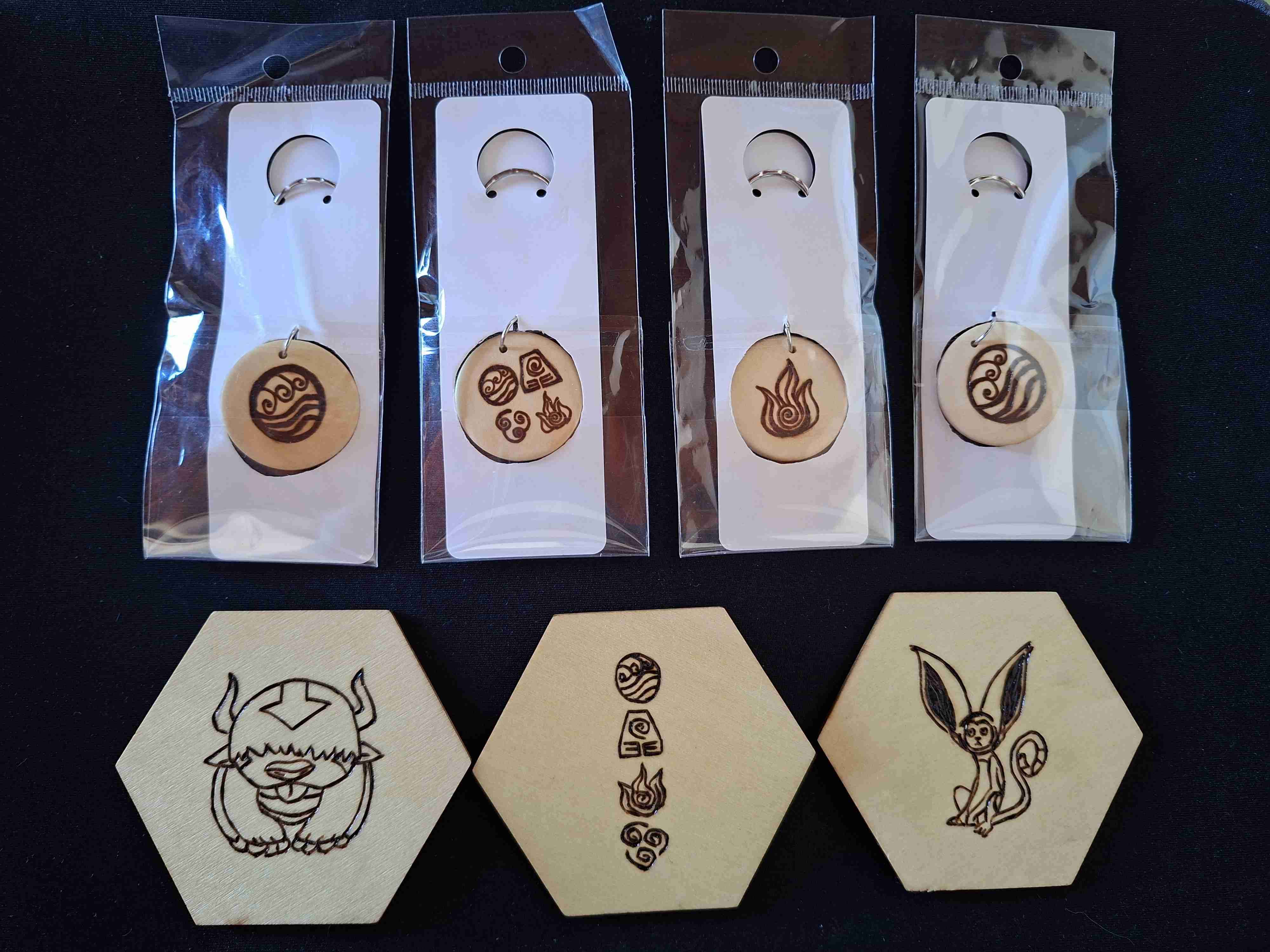 Set de llaveros y posavasos artesanales de Avatar - miniatura 2