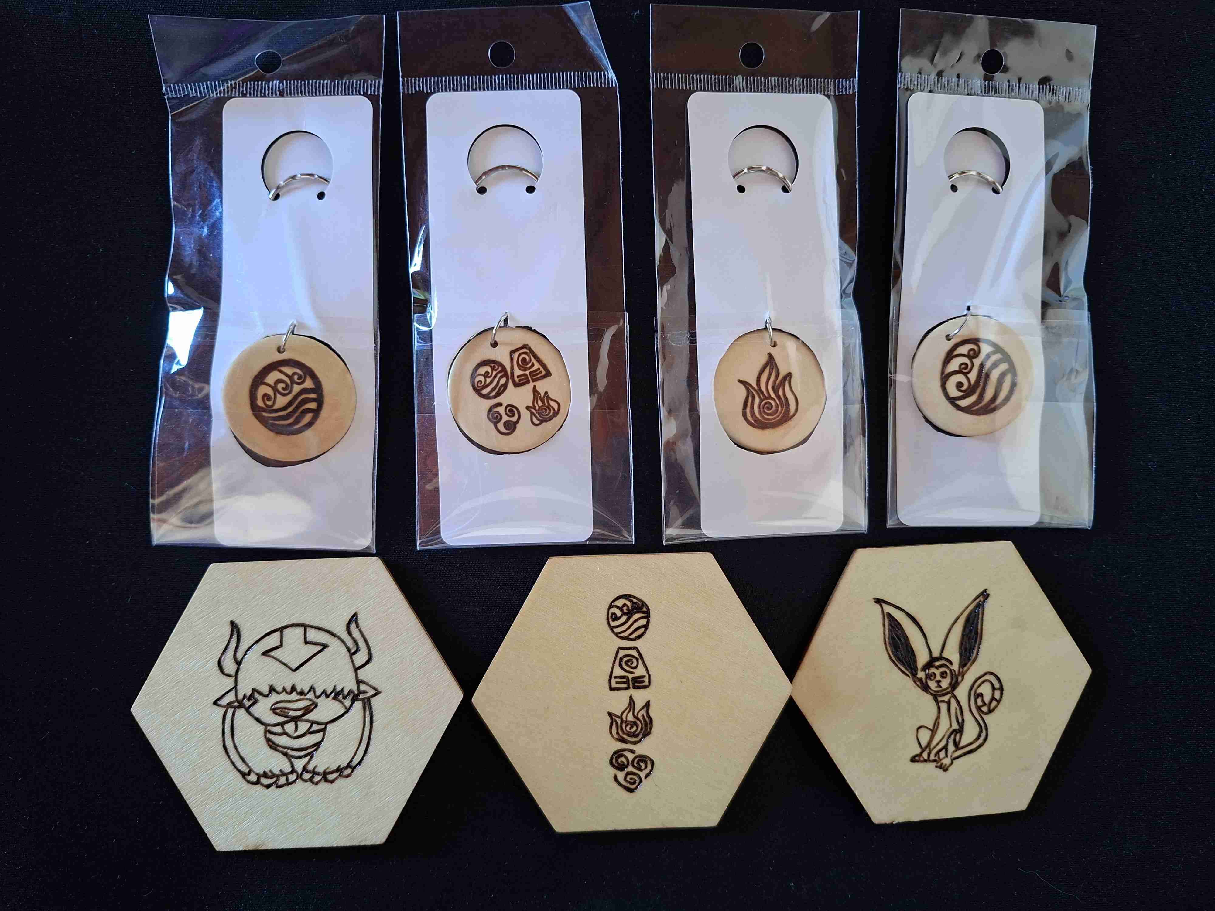 Set de llaveros y posavasos artesanales de Avatar - miniatura 3