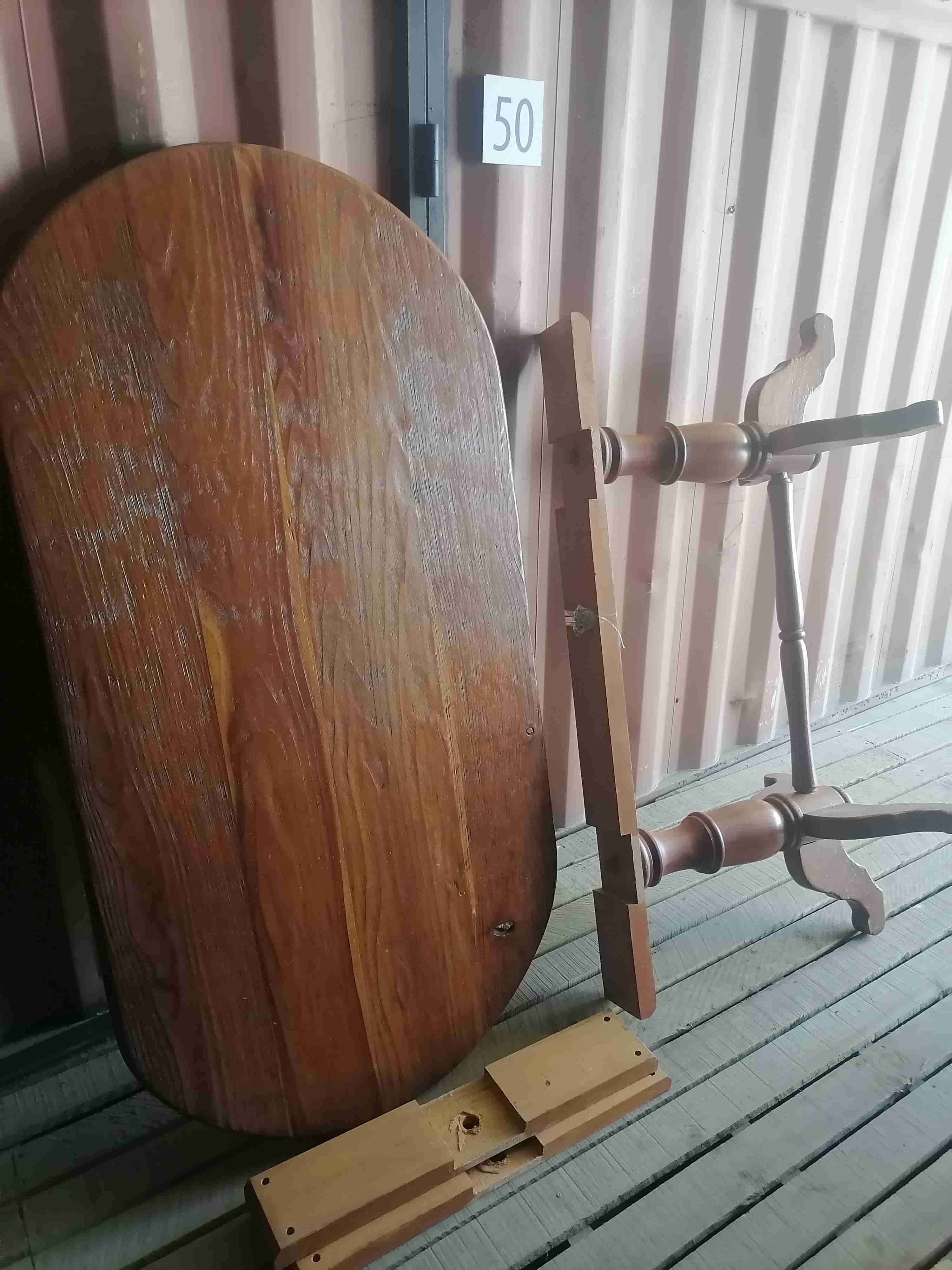 Mesa de Centro Ovalada - Pino Oregón Sólido - 2