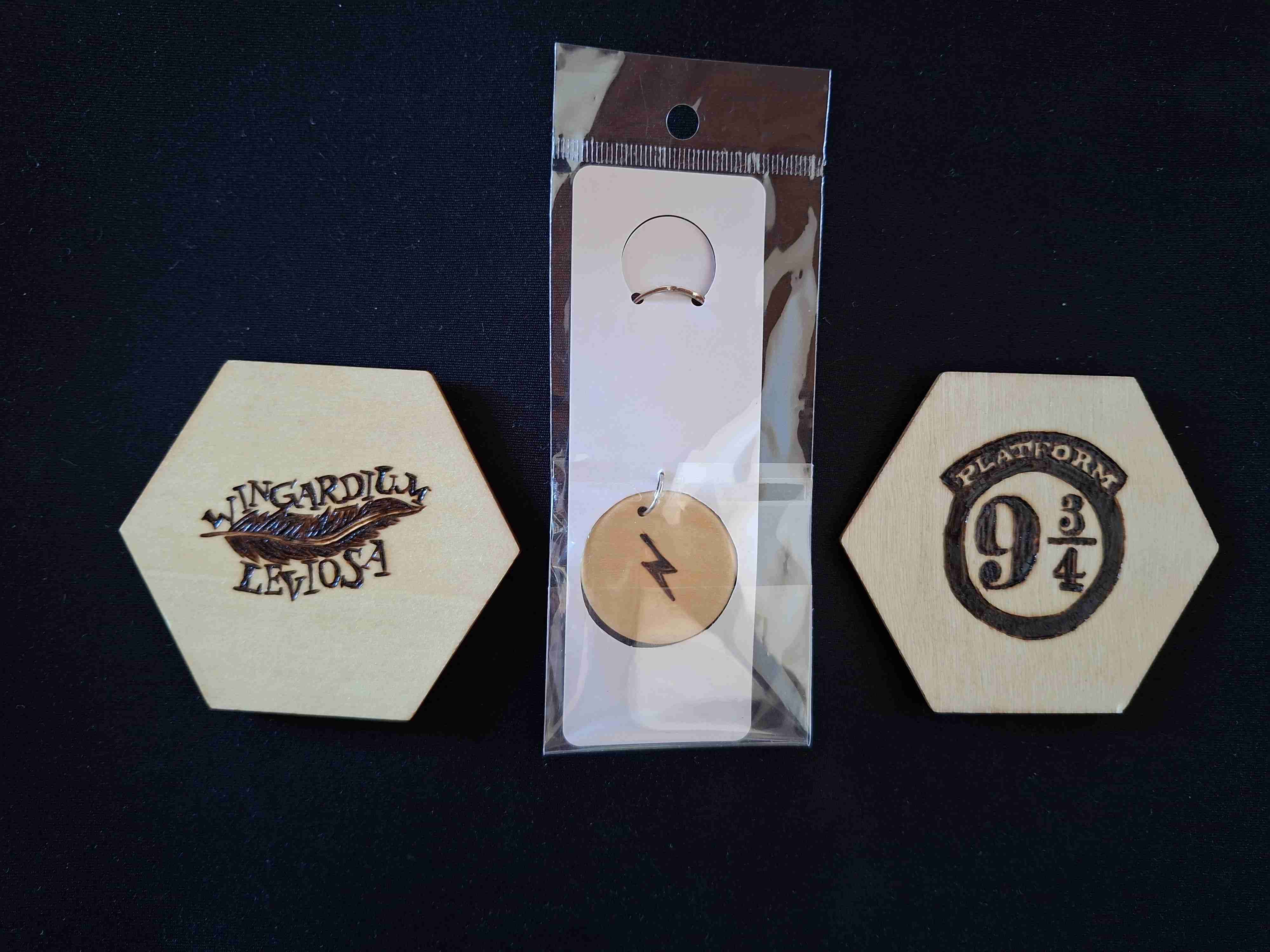 Set de posavasos y llaveros de Harry Potter - 2