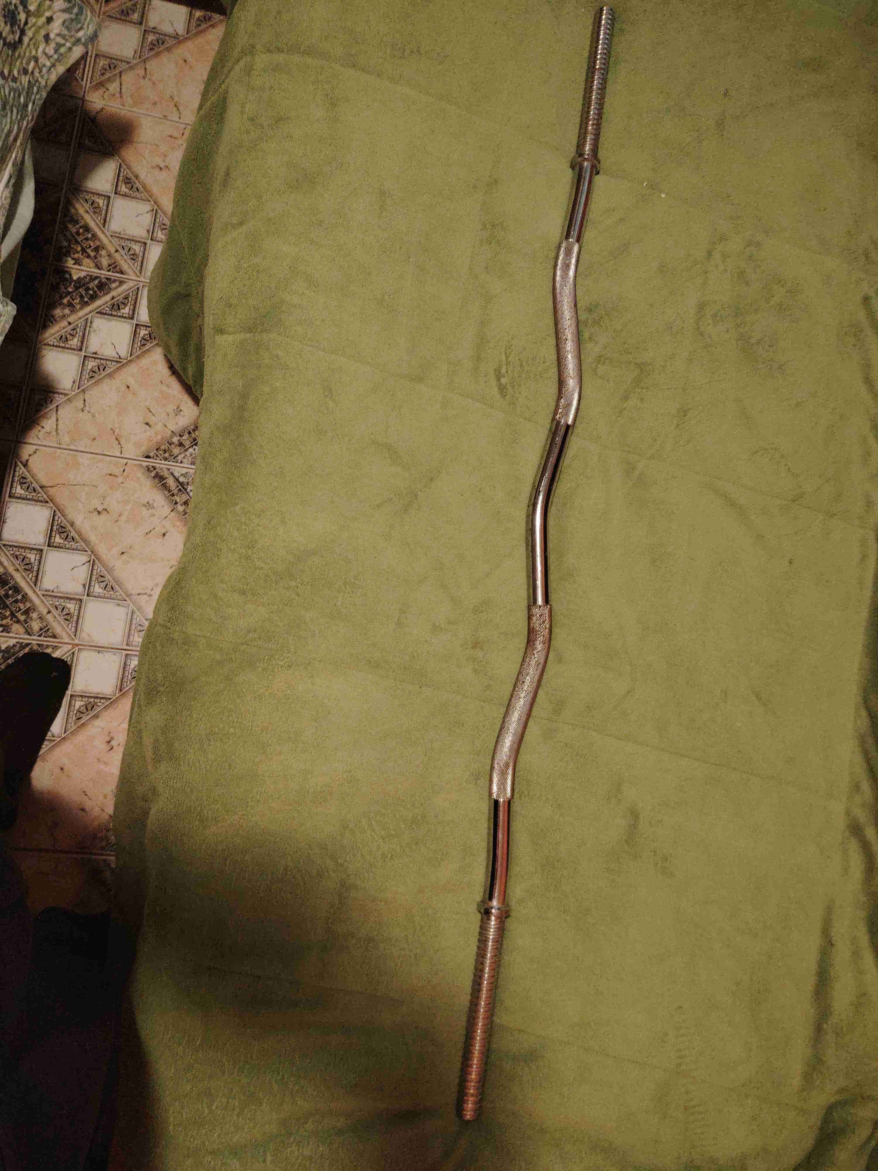 Barra curl de pesas cromada - miniatura 2