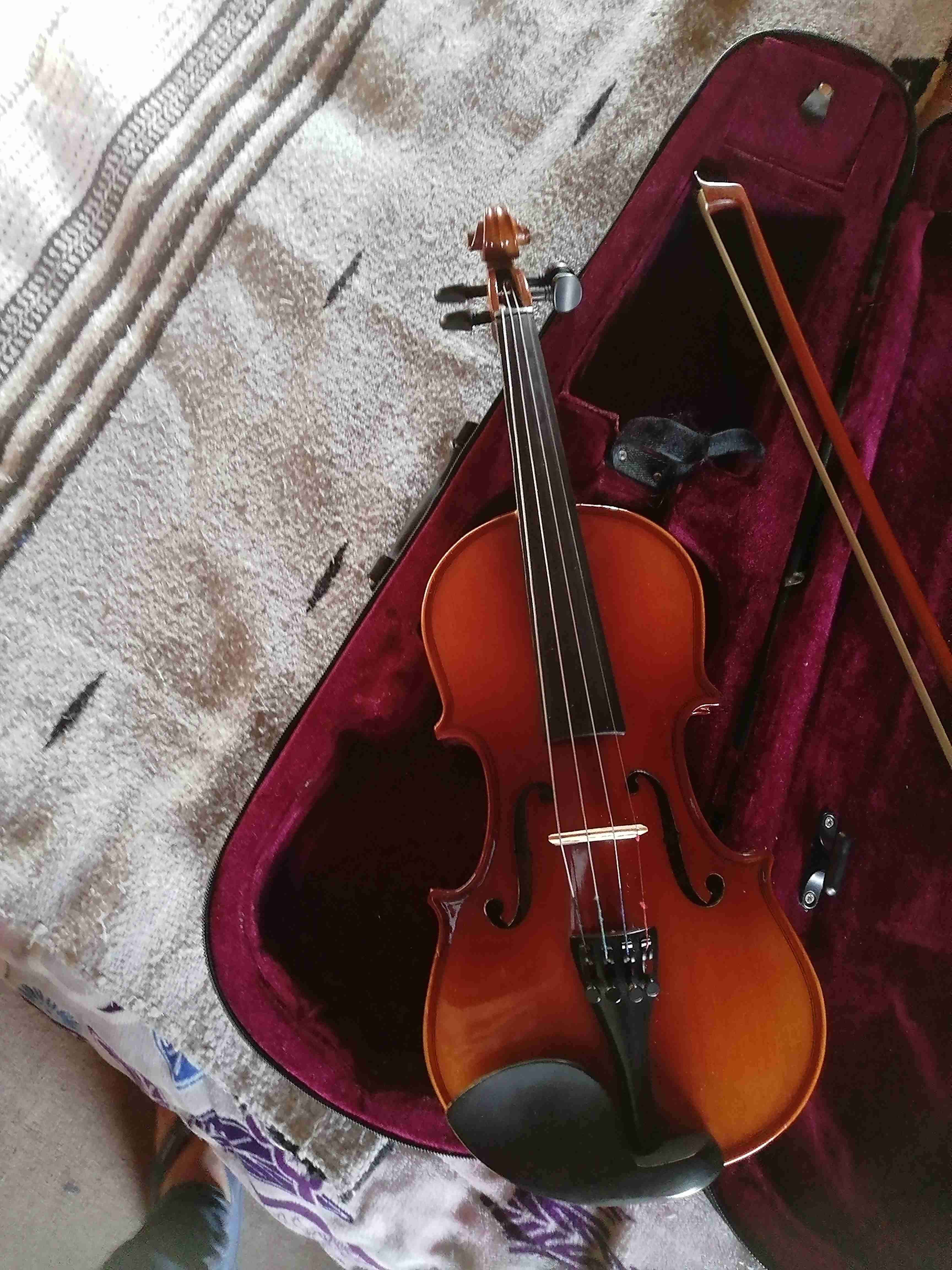 Violín con estuche rojo maxtone 1/2 - 5