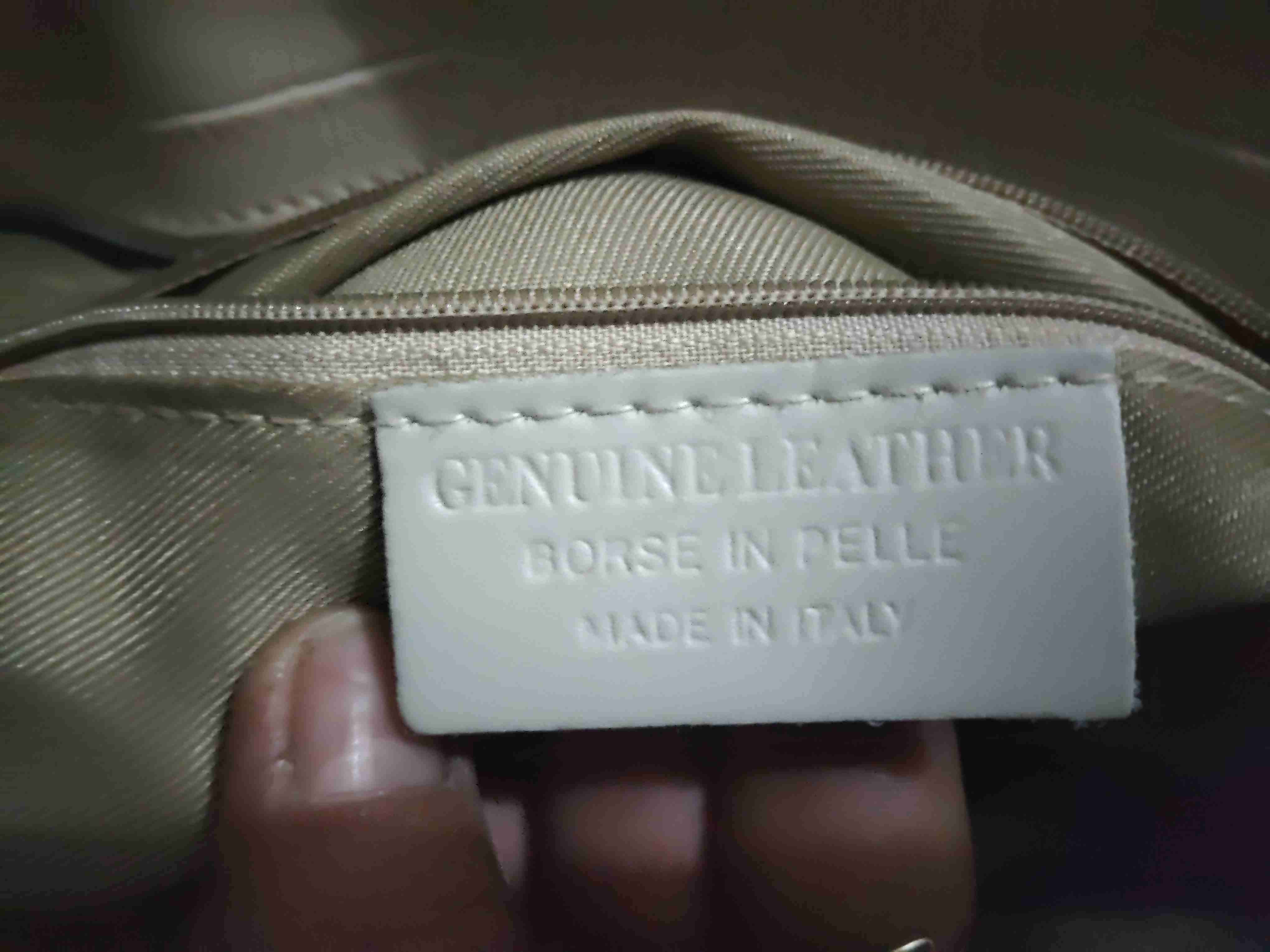 Cartera de cuero sintético beige - 3