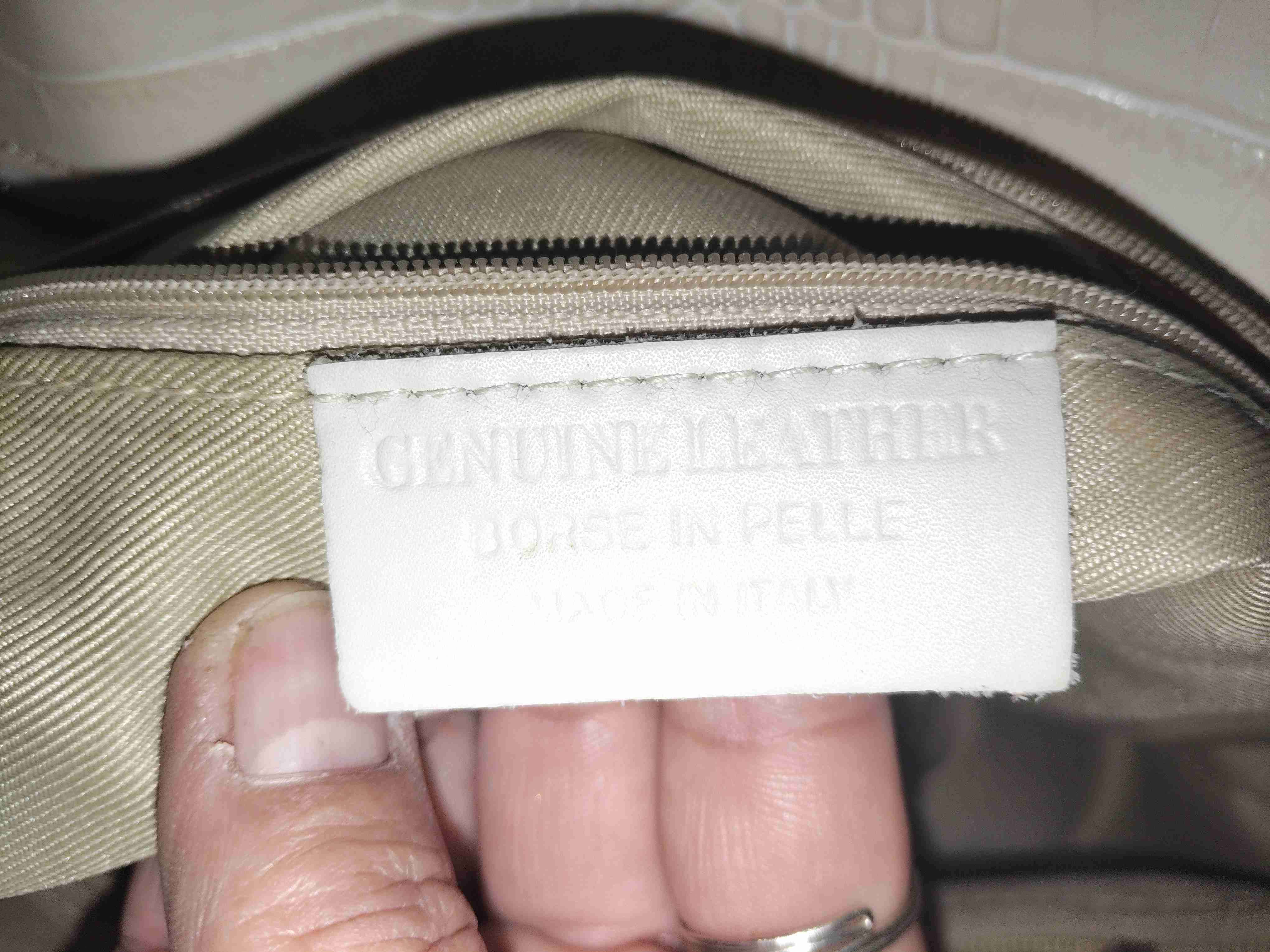 Cartera de cuero sintético beige - 4