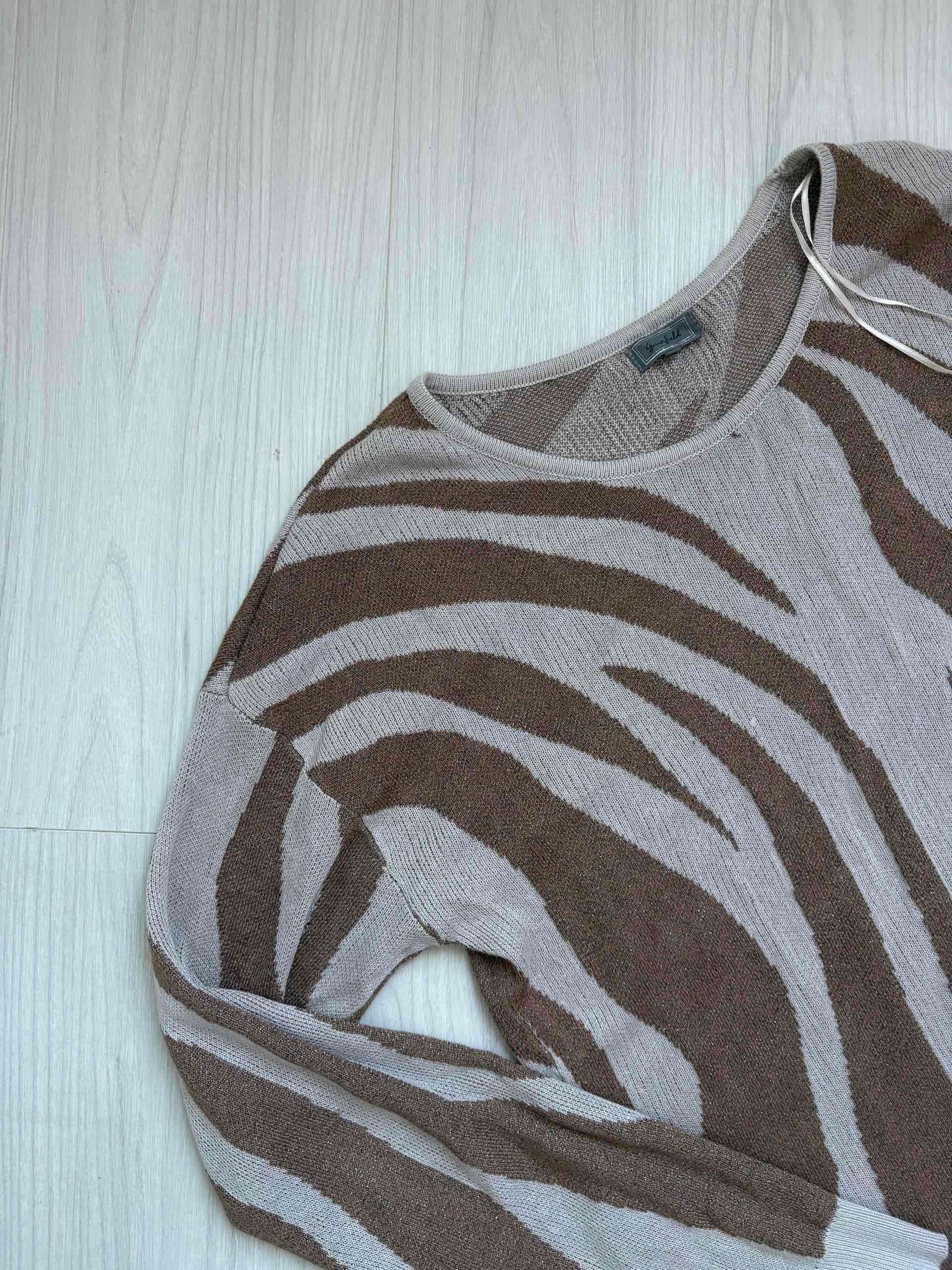 Suéter de rayas marrón y beige - miniatura 2
