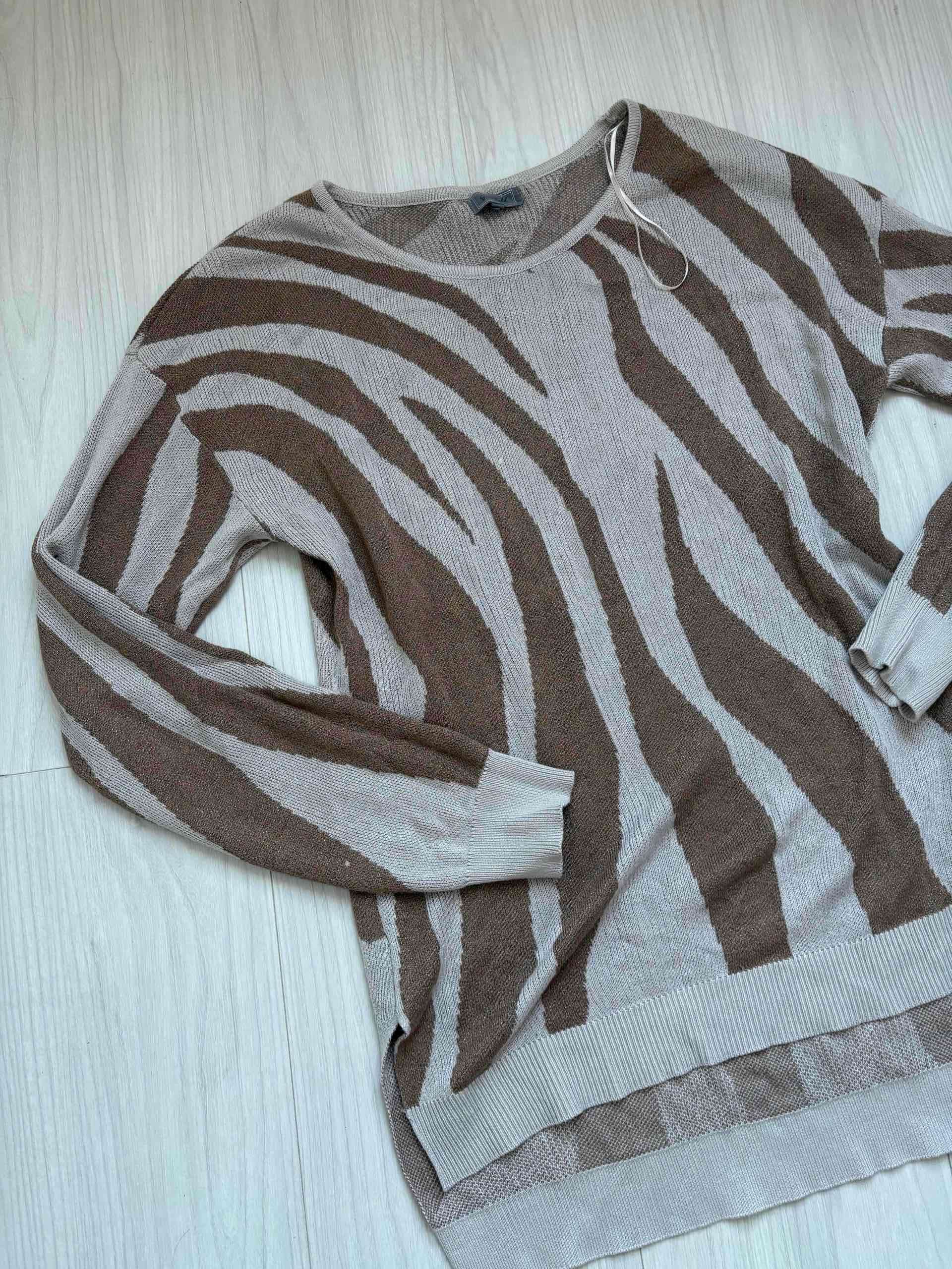 Suéter de rayas marrón y beige - miniatura 3