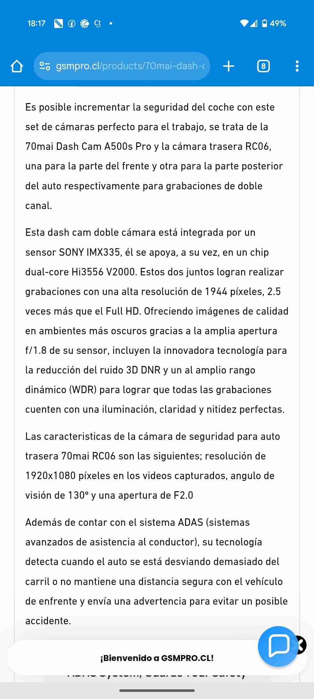 Cámara dash cam 70mai A500S - miniatura 3