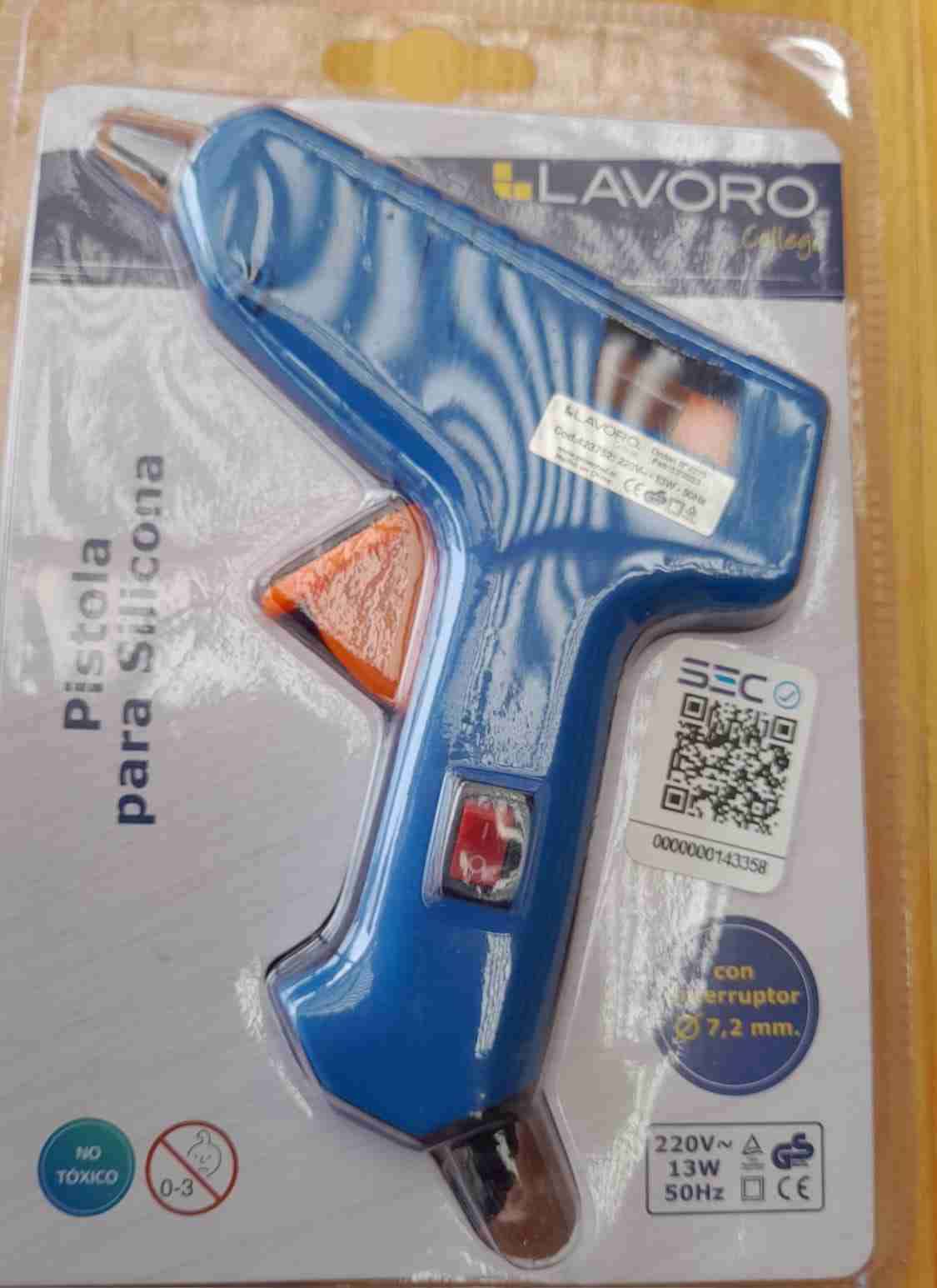 Pistola de silicona azul Lavoro