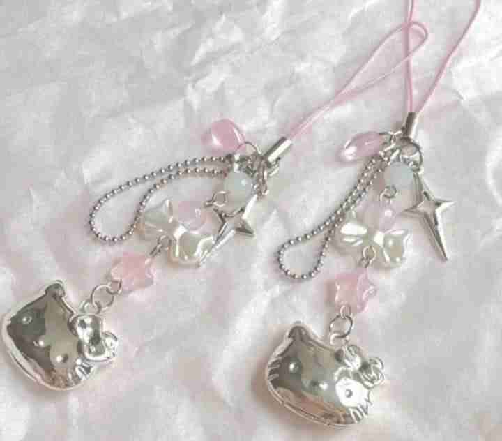 Llavero colgante metálico rosa - miniatura 2