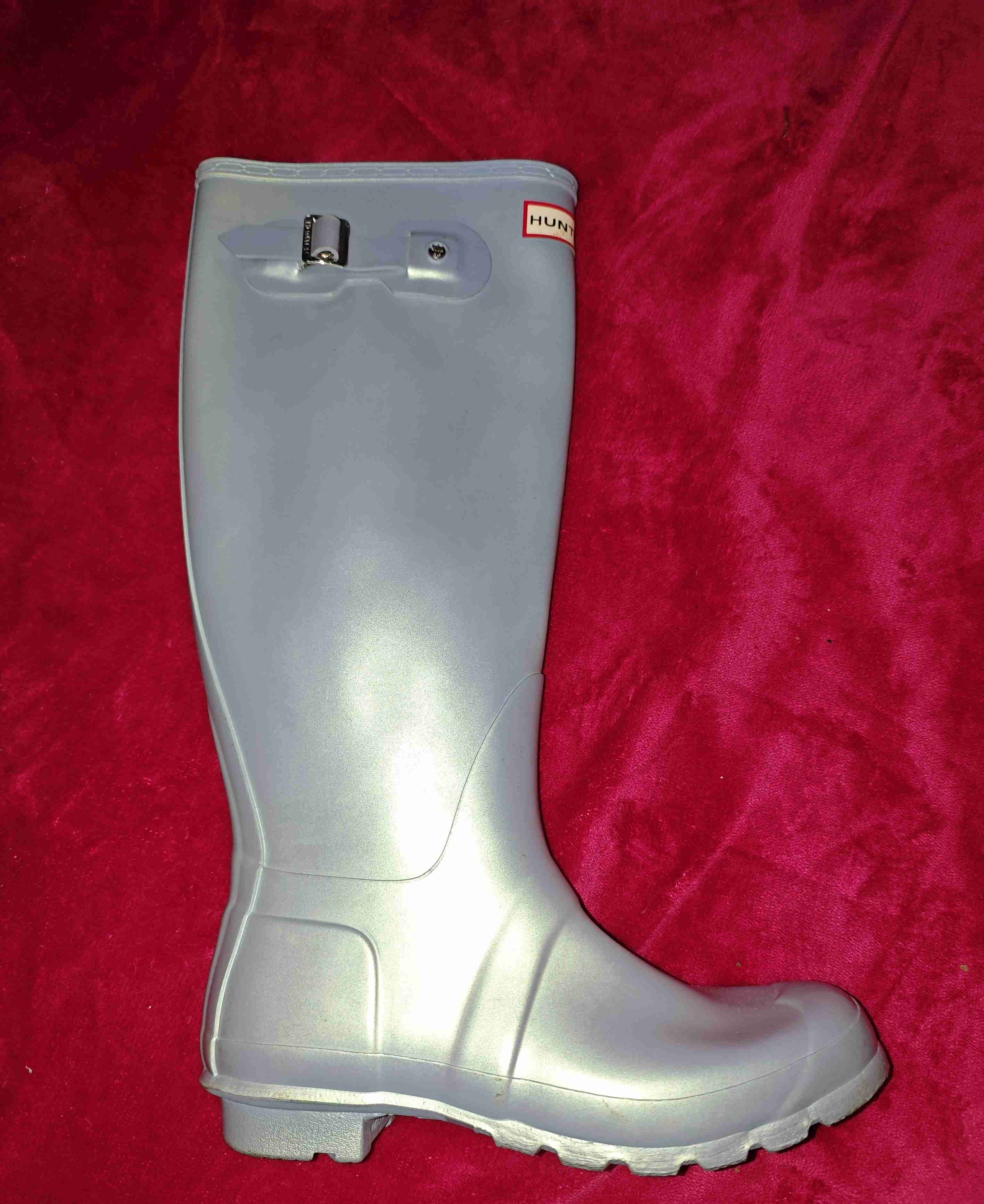 Botas de lluvia plateadas hunter talla 39 - miniatura 3