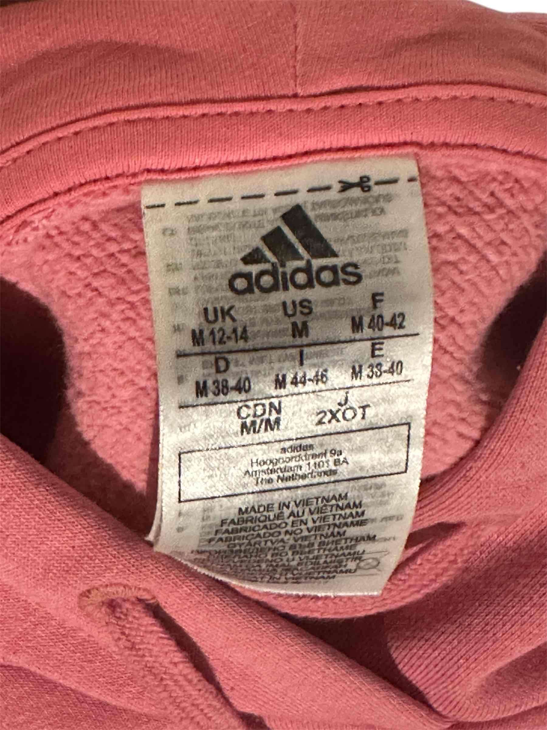 Polerón Adidas rosado con capucha - 3