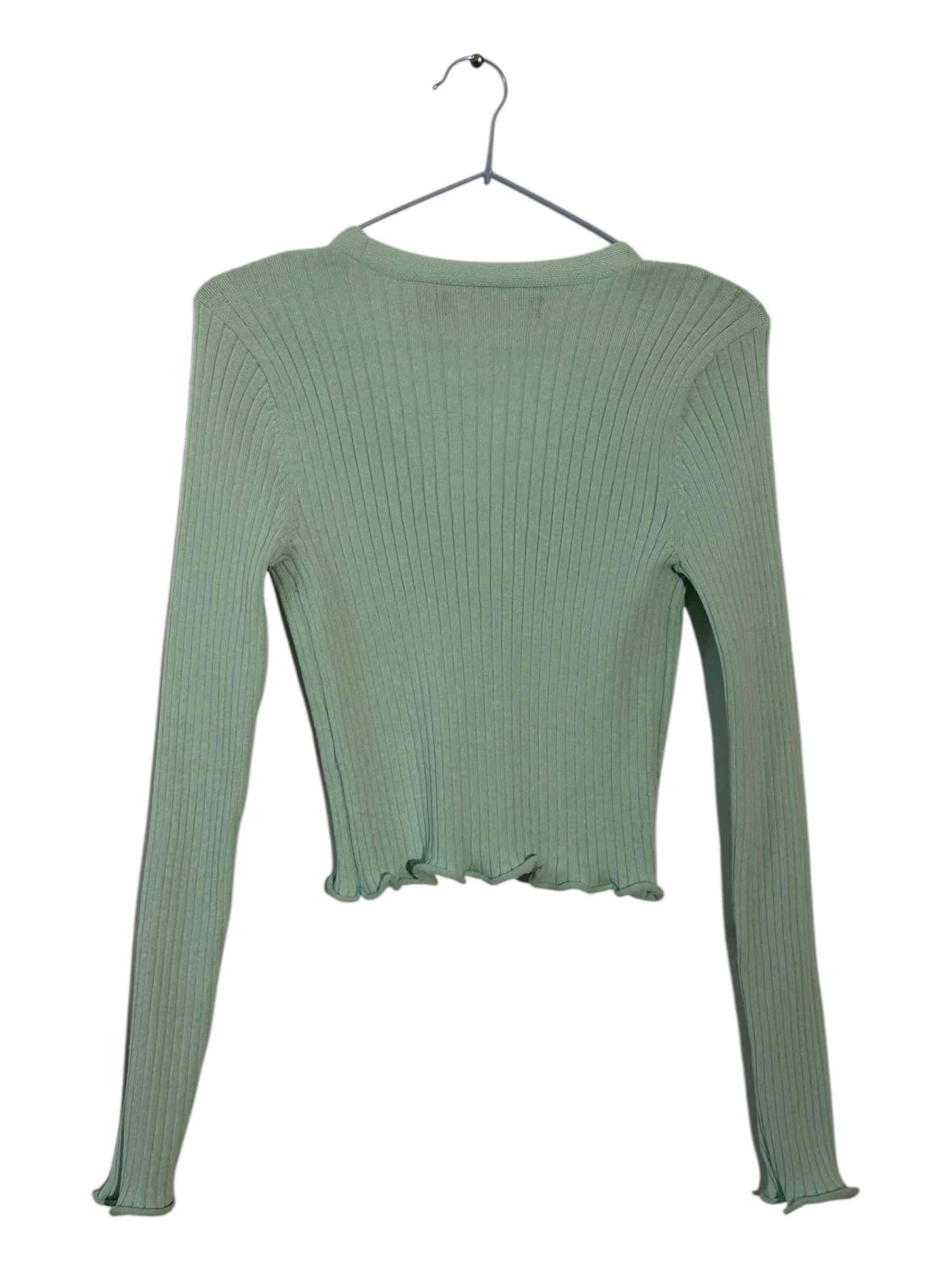 Cardigan verde de punto - miniatura 2