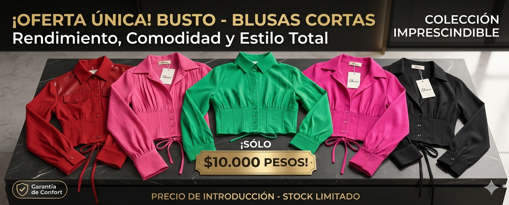 Blusas cortas variadas
