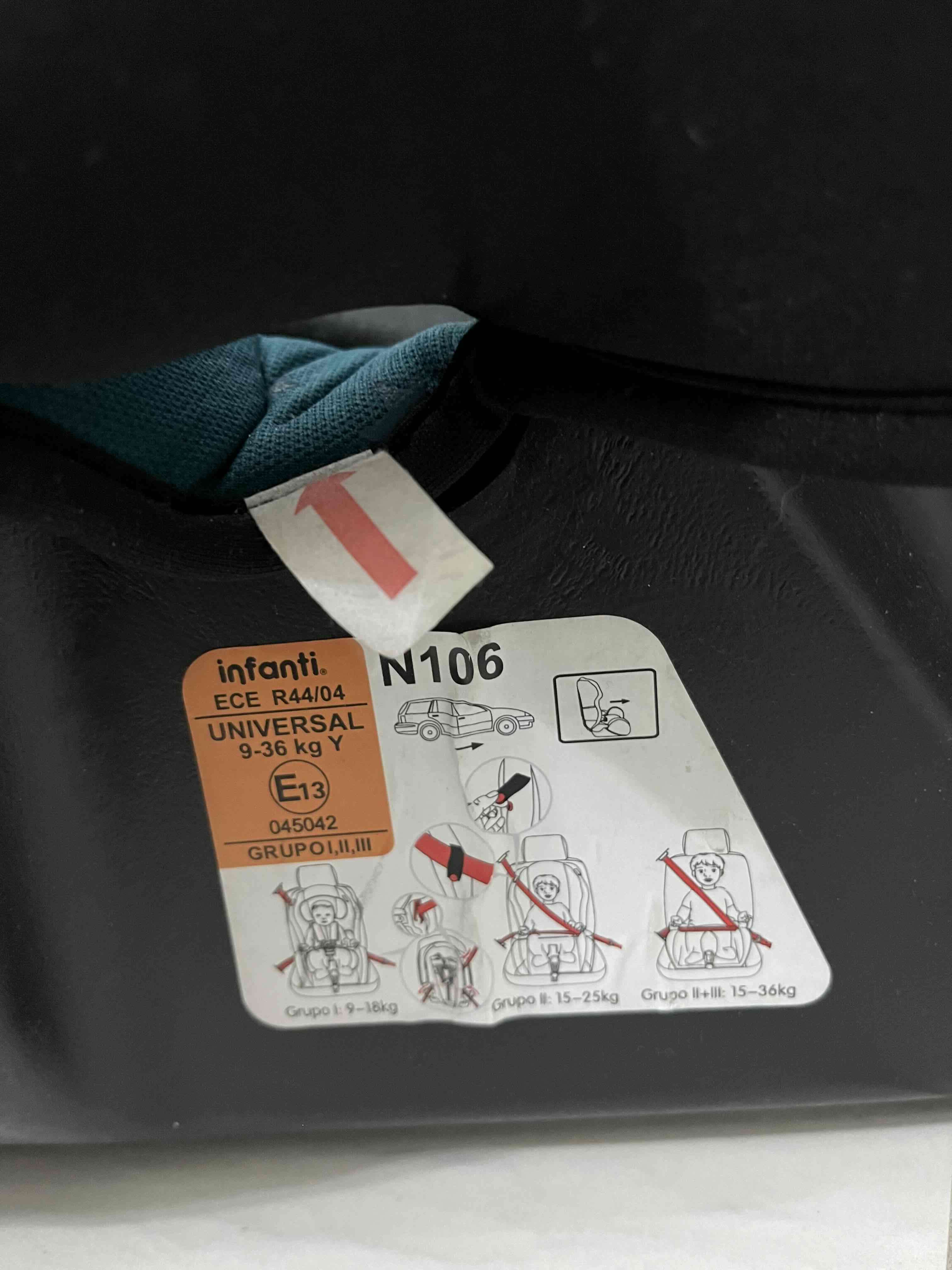 Silla de auto Infanti negra verde - miniatura 4