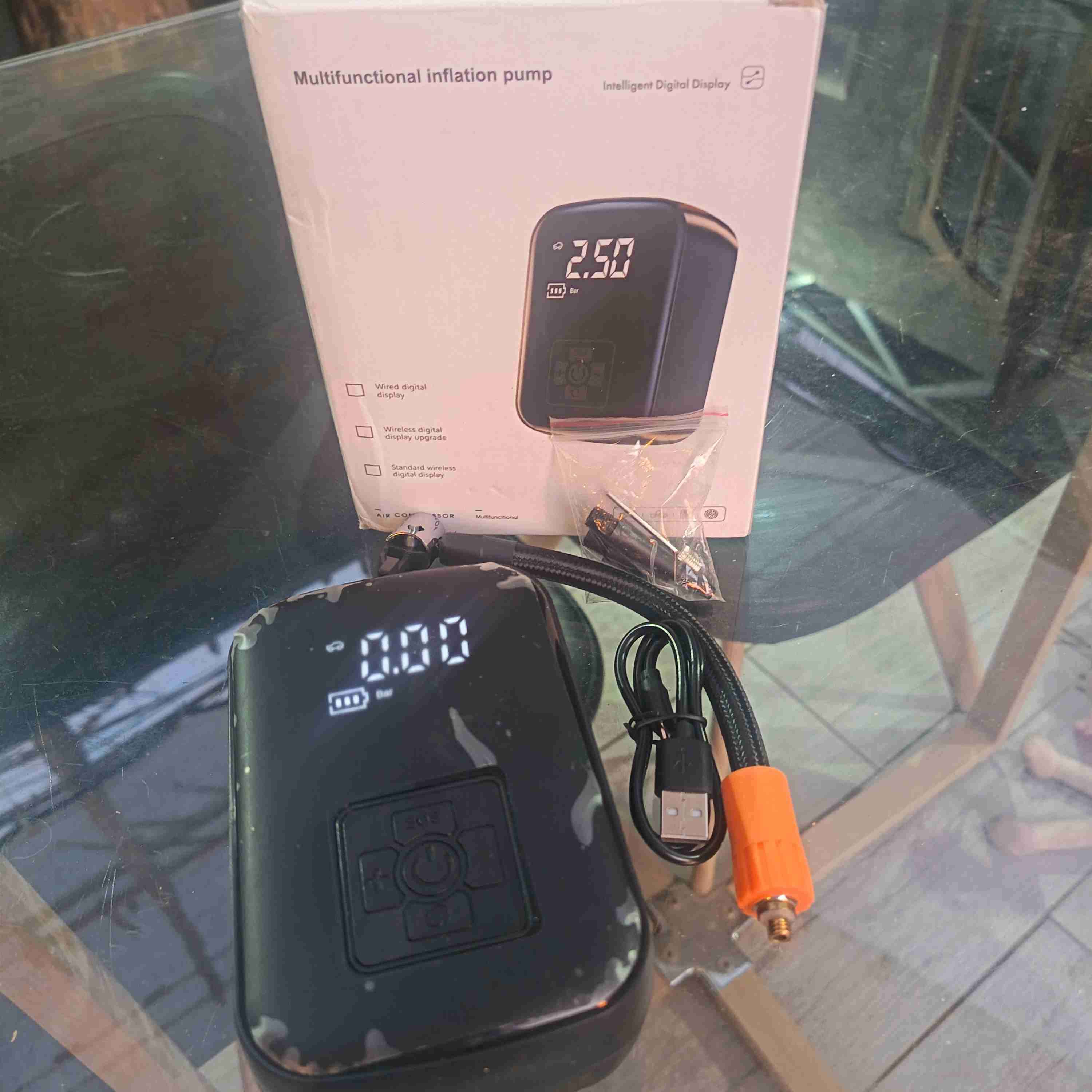 Compresor de aire portátil digital - miniatura 2